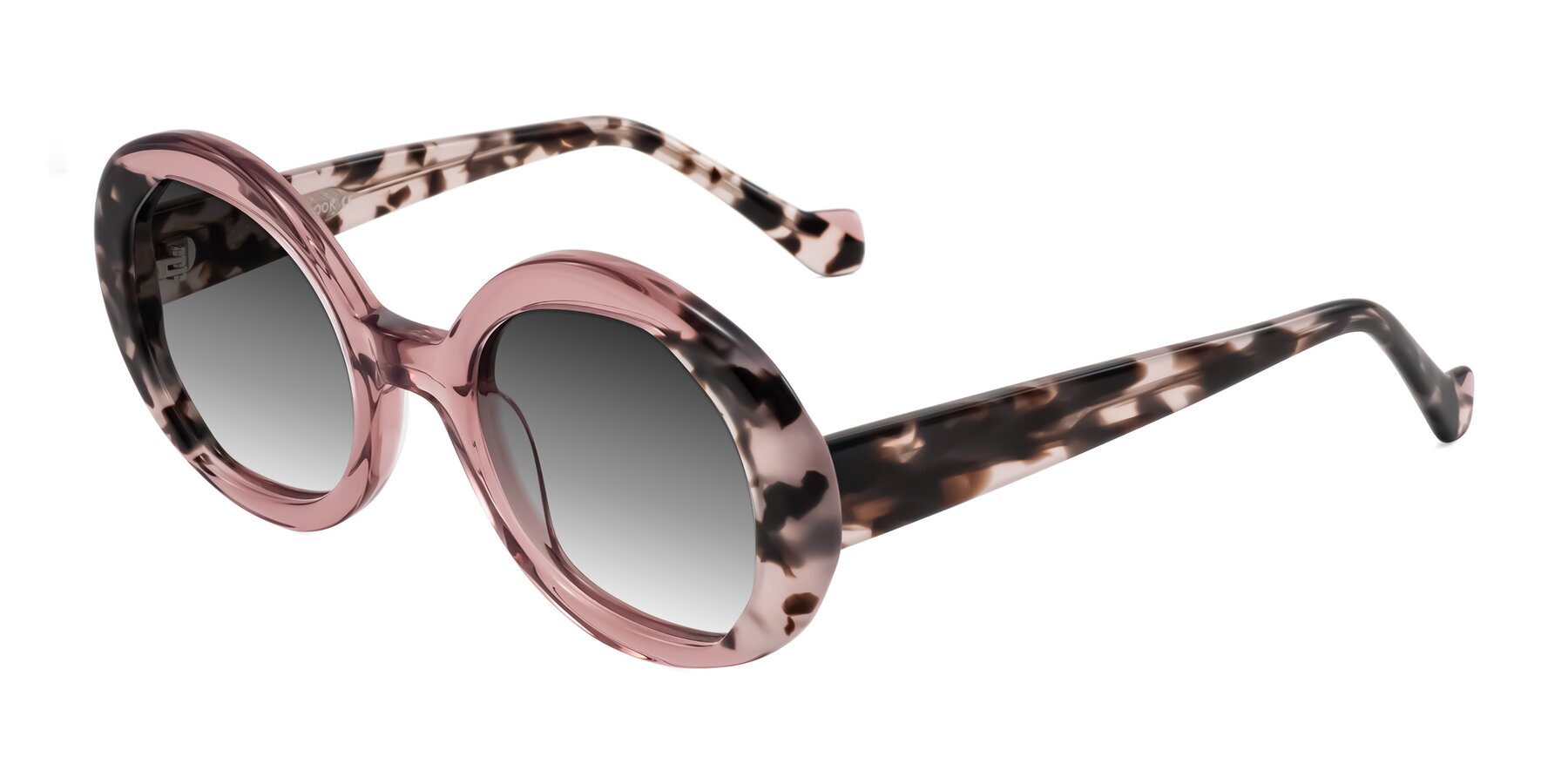 Angle of Rao in Pink/Ivory Tortoise with Gray Gradient Lenses