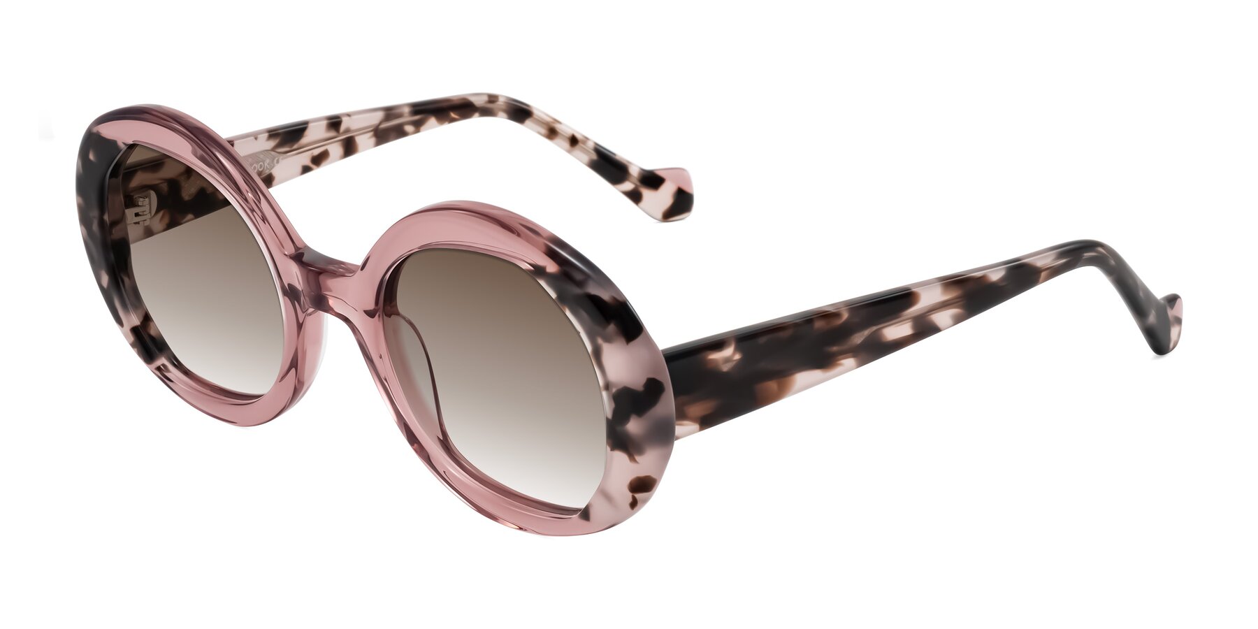 Angle of Rao in Pink/Ivory Tortoise with Brown Gradient Lenses