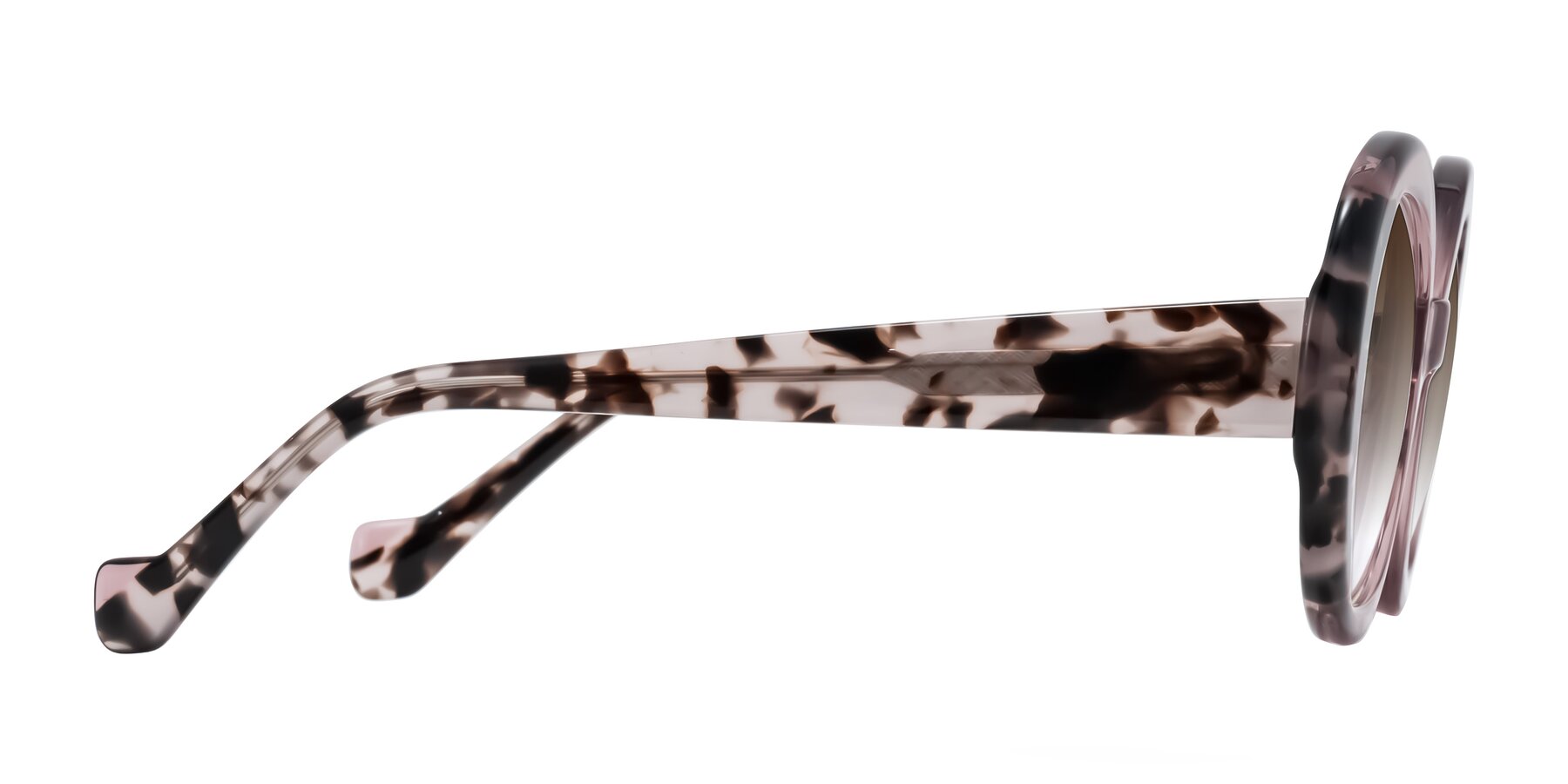 Side of Rao in Pink/Ivory Tortoise with Brown Gradient Lenses