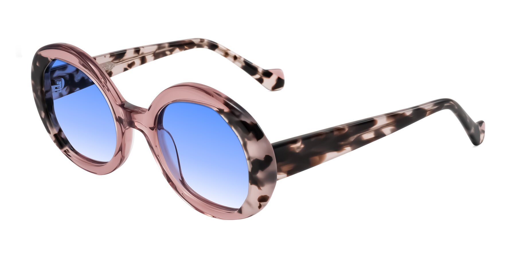 Angle of Rao in Pink/Ivory Tortoise with Blue Gradient Lenses