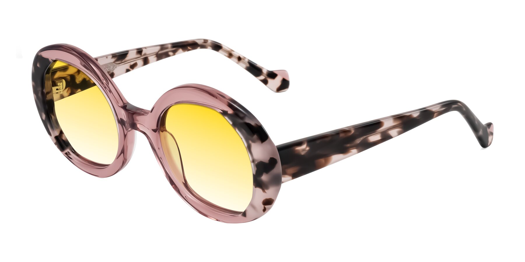 Angle of Rao in Pink/Ivory Tortoise with Yellow Gradient Lenses