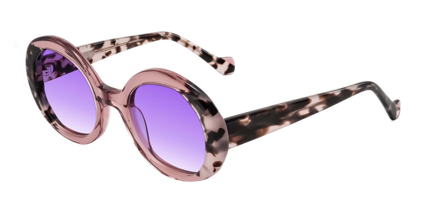 Angle of Rao in Pink/Ivory Tortoise with Purple Gradient Lenses