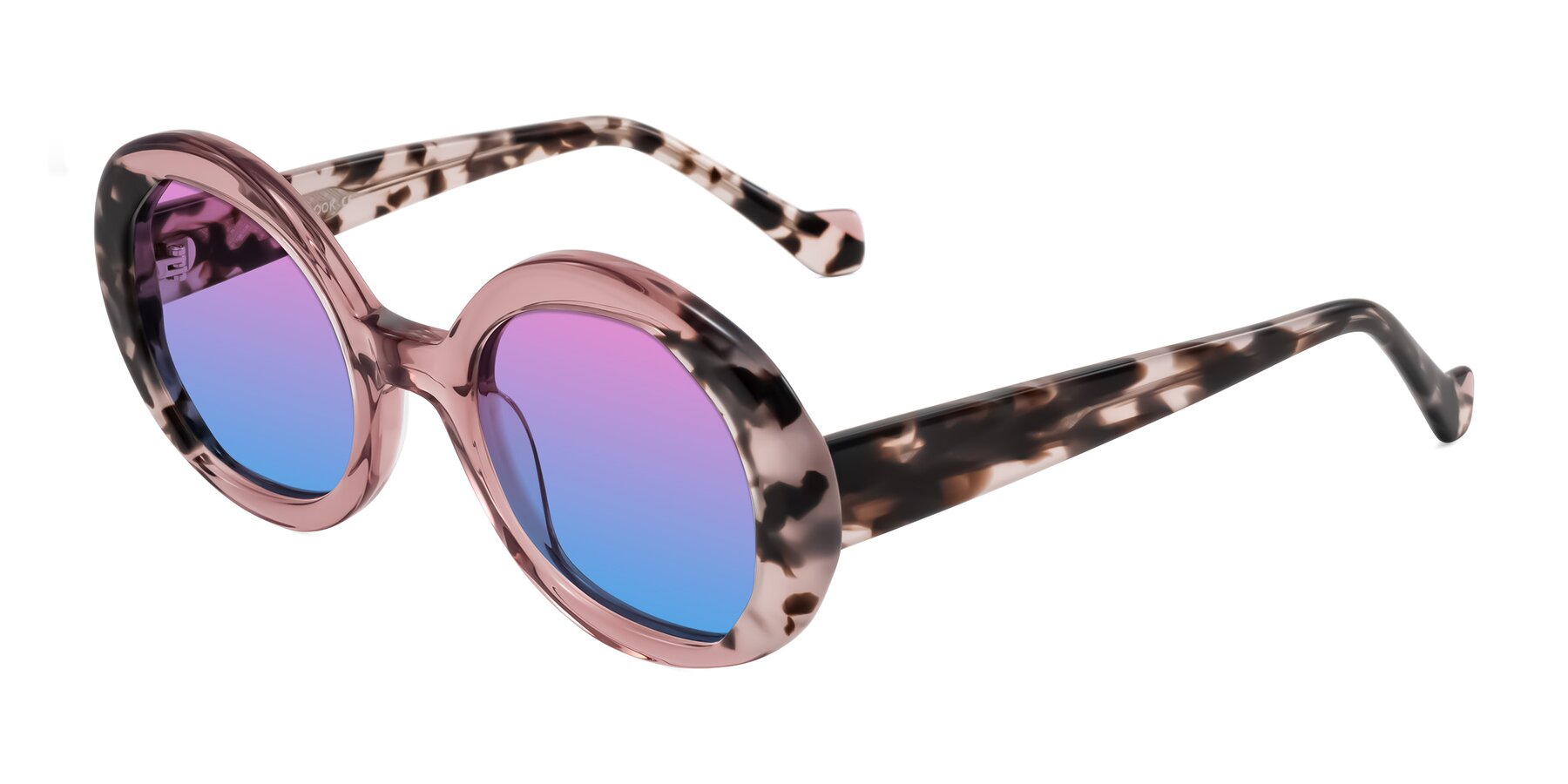 Angle of Rao in Pink/Ivory Tortoise with Pink / Blue Gradient Lenses