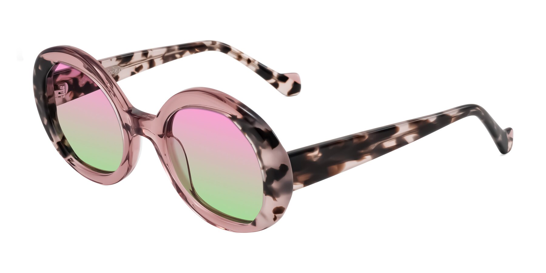 Angle of Rao in Pink/Ivory Tortoise with Pink / Green Gradient Lenses