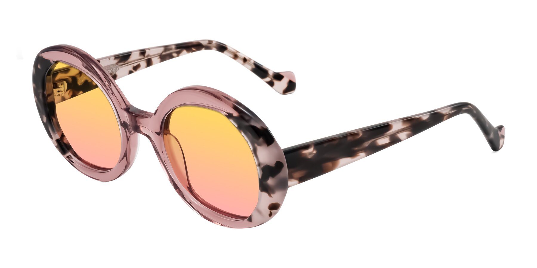 Angle of Rao in Pink/Ivory Tortoise with Yellow / Pink Gradient Lenses