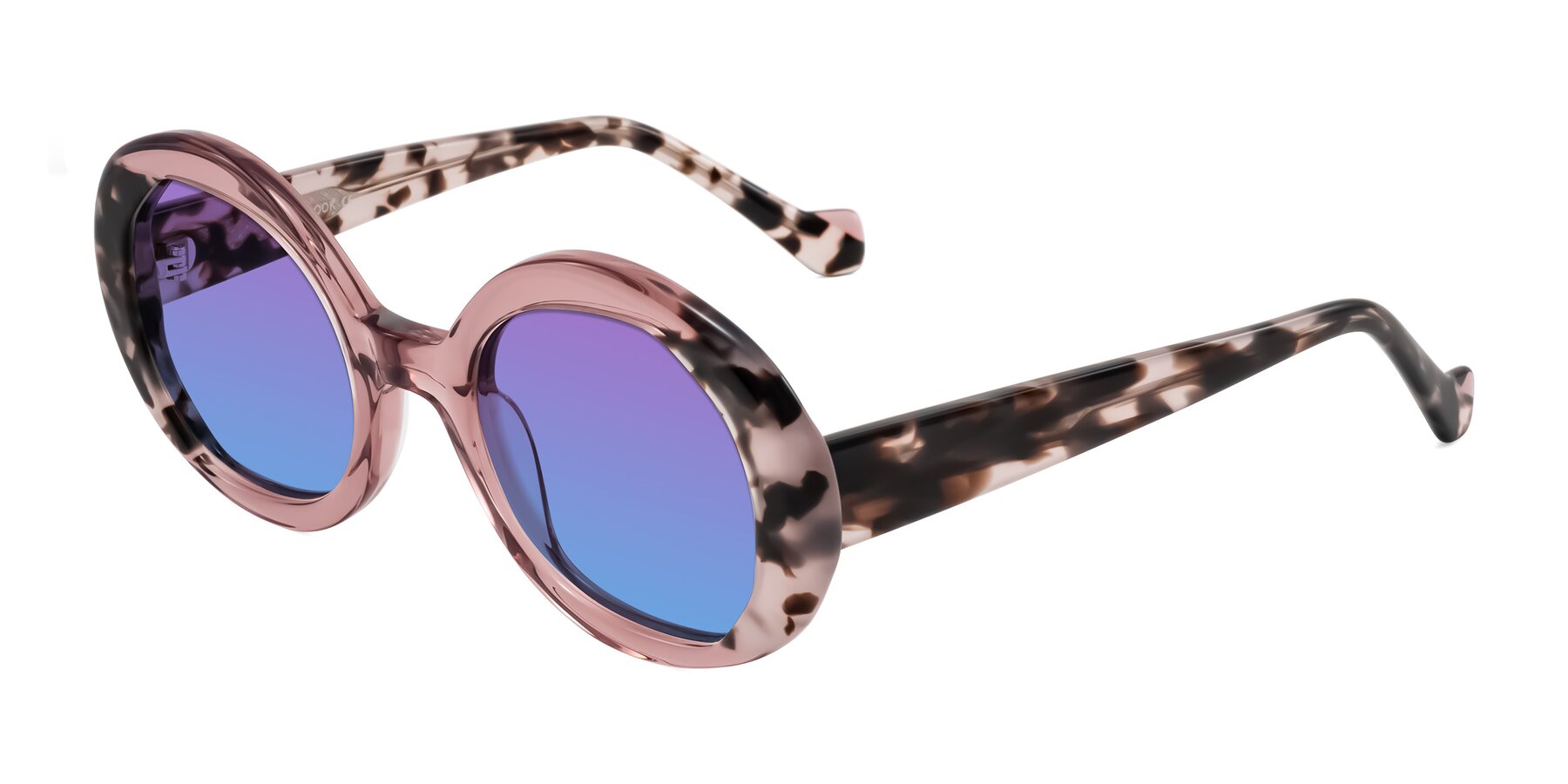 Angle of Rao in Pink/Ivory Tortoise with Purple / Blue Gradient Lenses