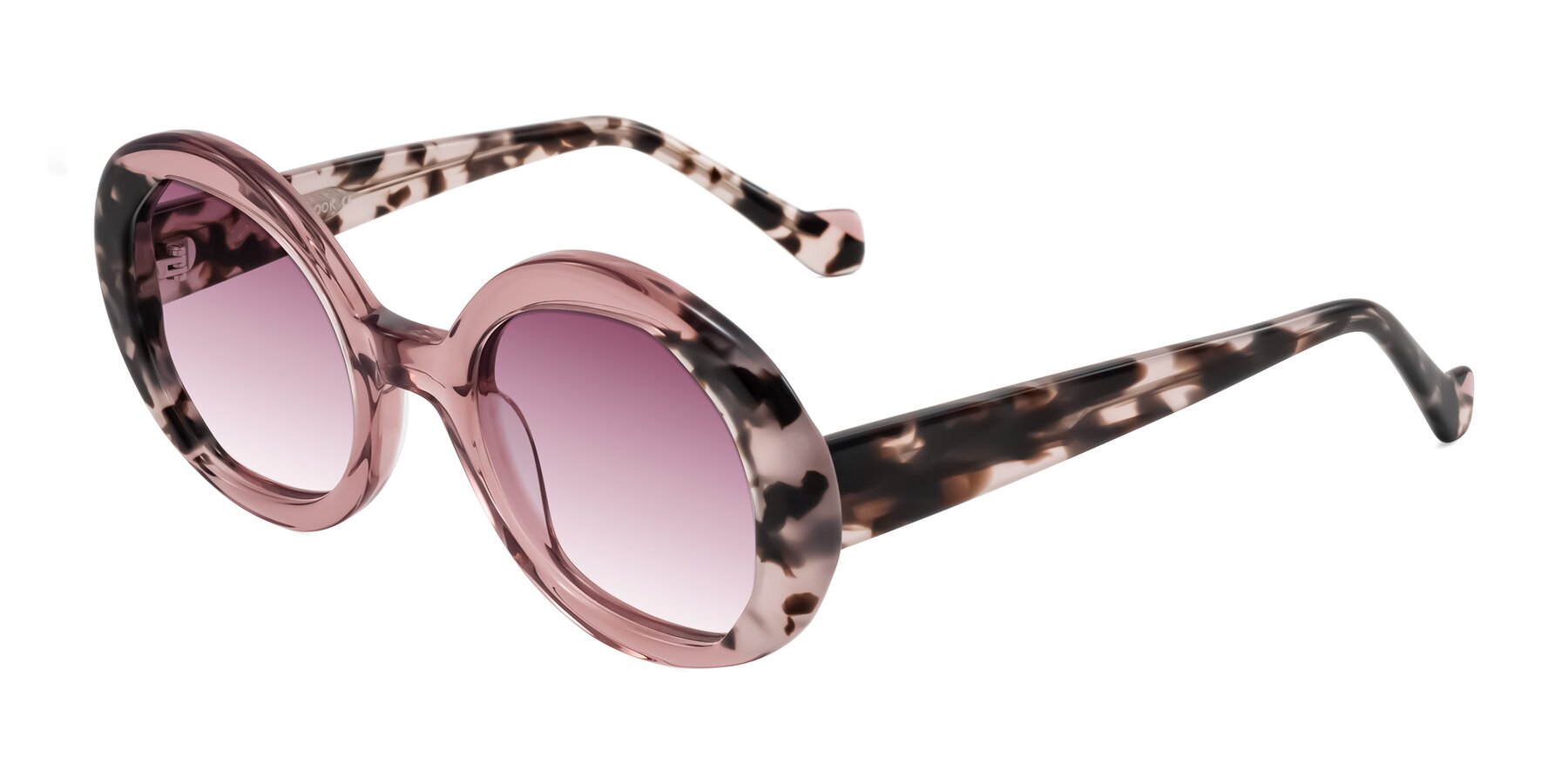 Angle of Rao in Pink/Ivory Tortoise with Wine Gradient Lenses