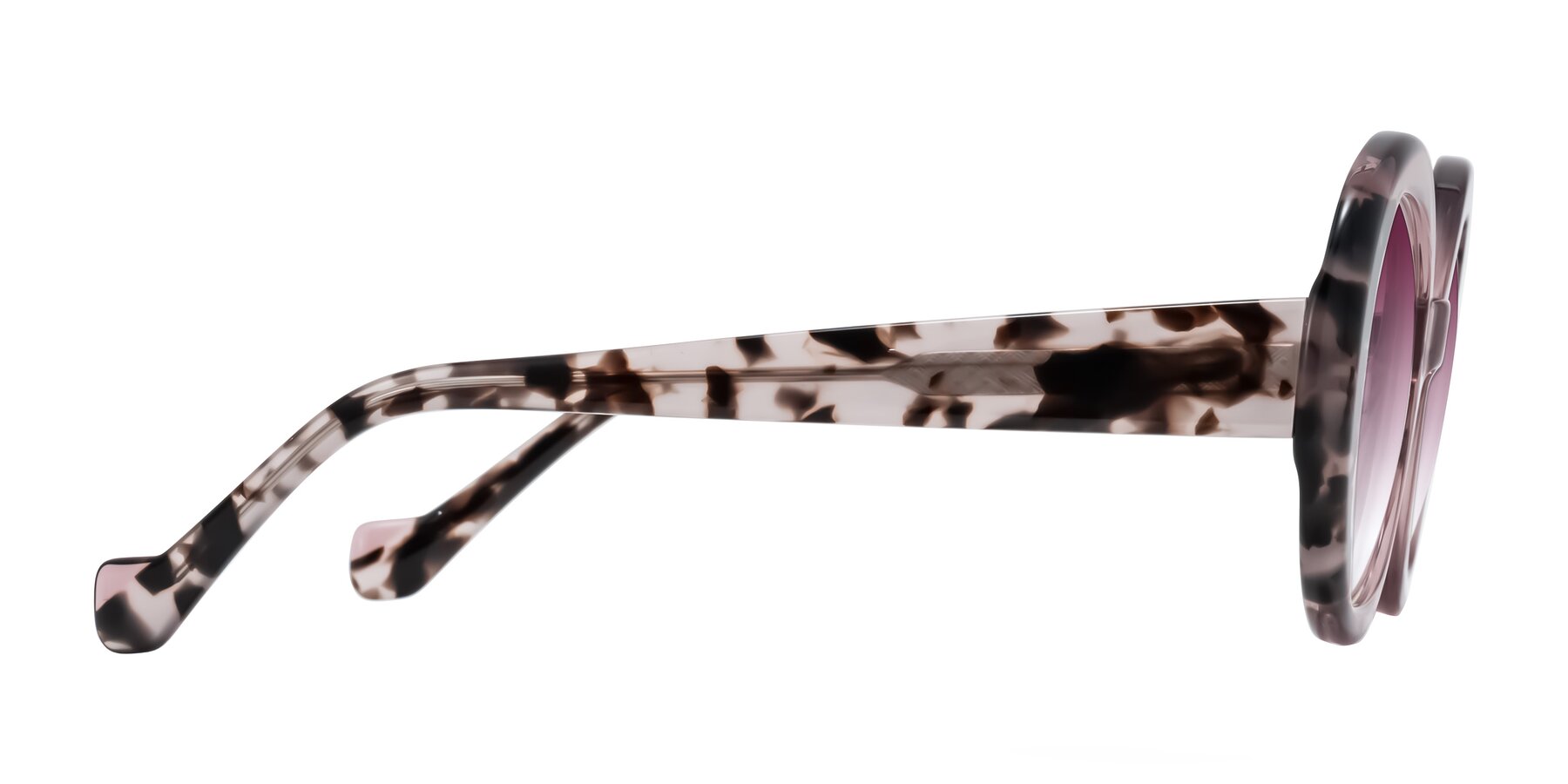 Side of Rao in Pink/Ivory Tortoise with Wine Gradient Lenses