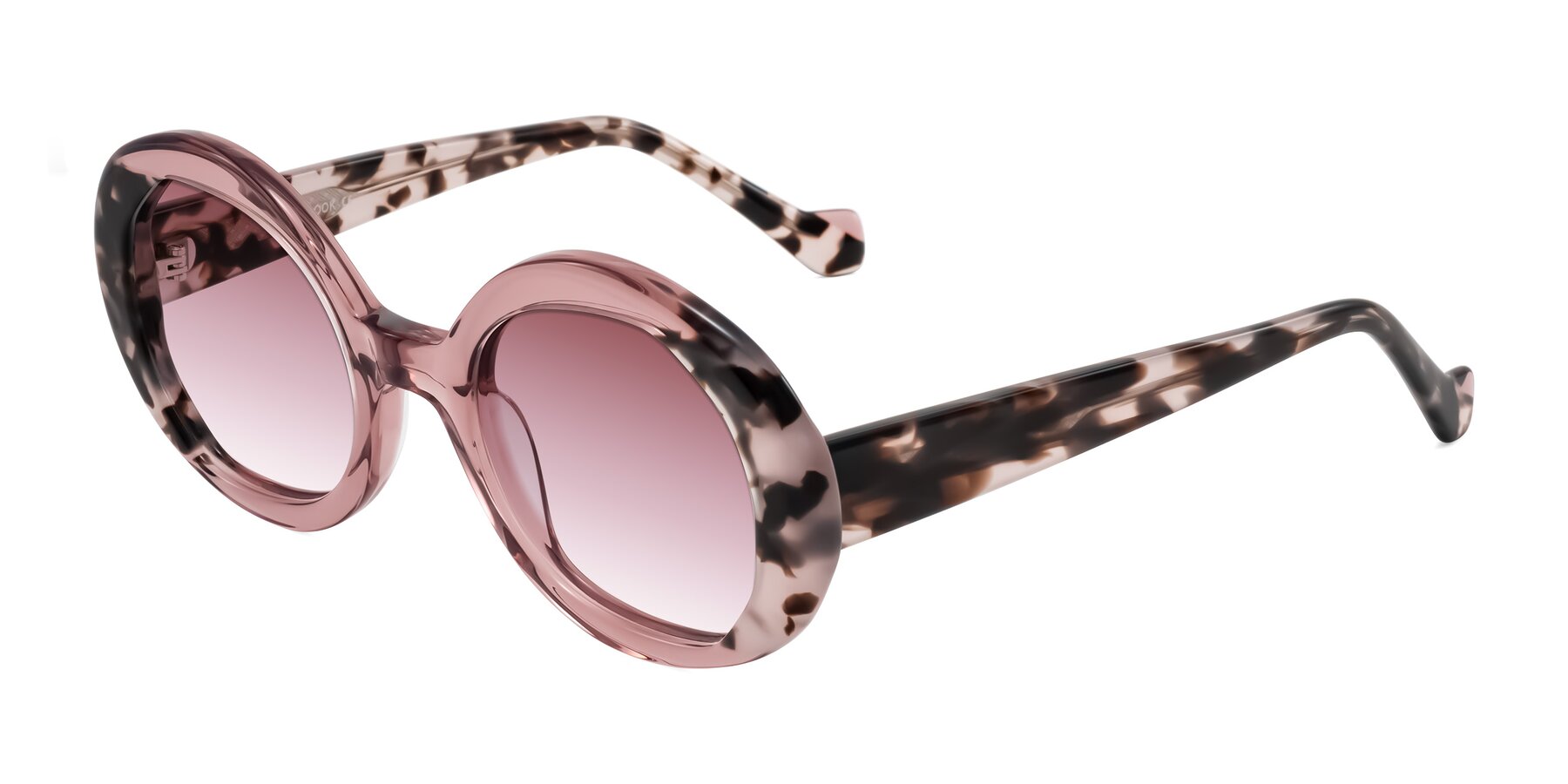 Angle of Rao in Pink/Ivory Tortoise with Garnet Gradient Lenses