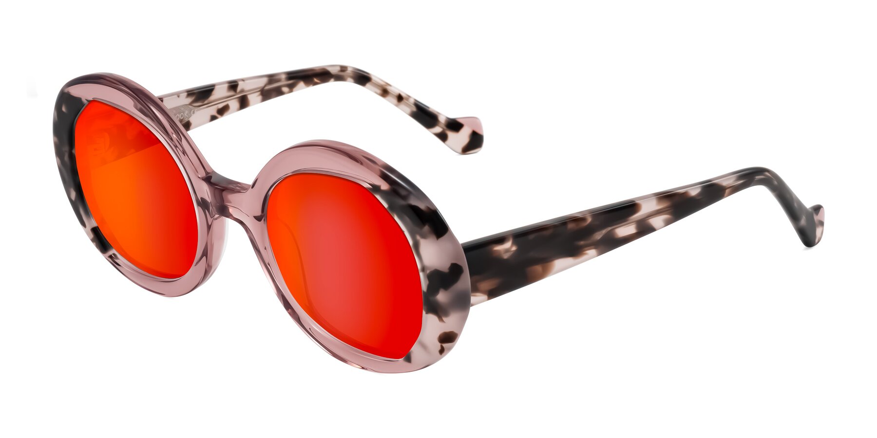 Angle of Rao in Pink/Ivory Tortoise with Red Gold Mirrored Lenses