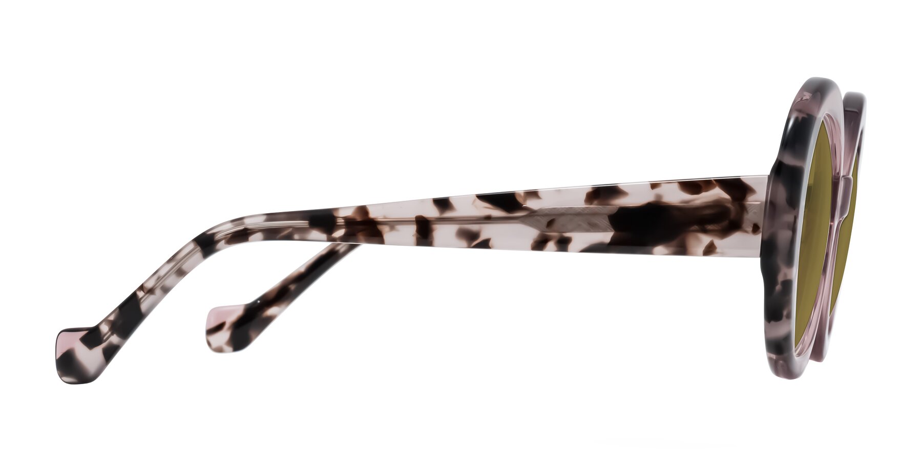 Side of Rao in Pink/Ivory Tortoise with Brown Polarized Lenses