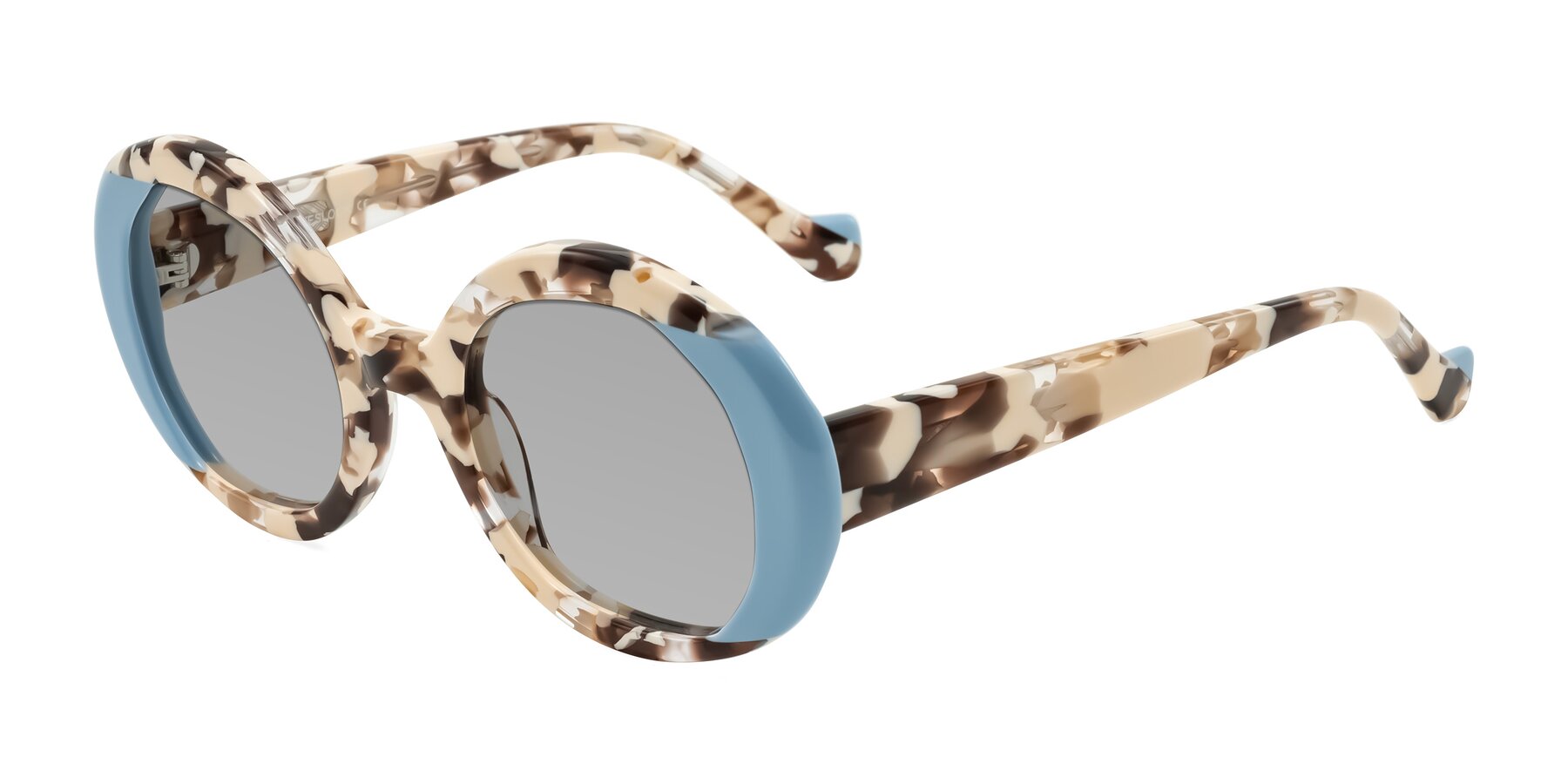 Angle of Rao in Beige Tortoise/Blue with Light Gray Tinted Lenses