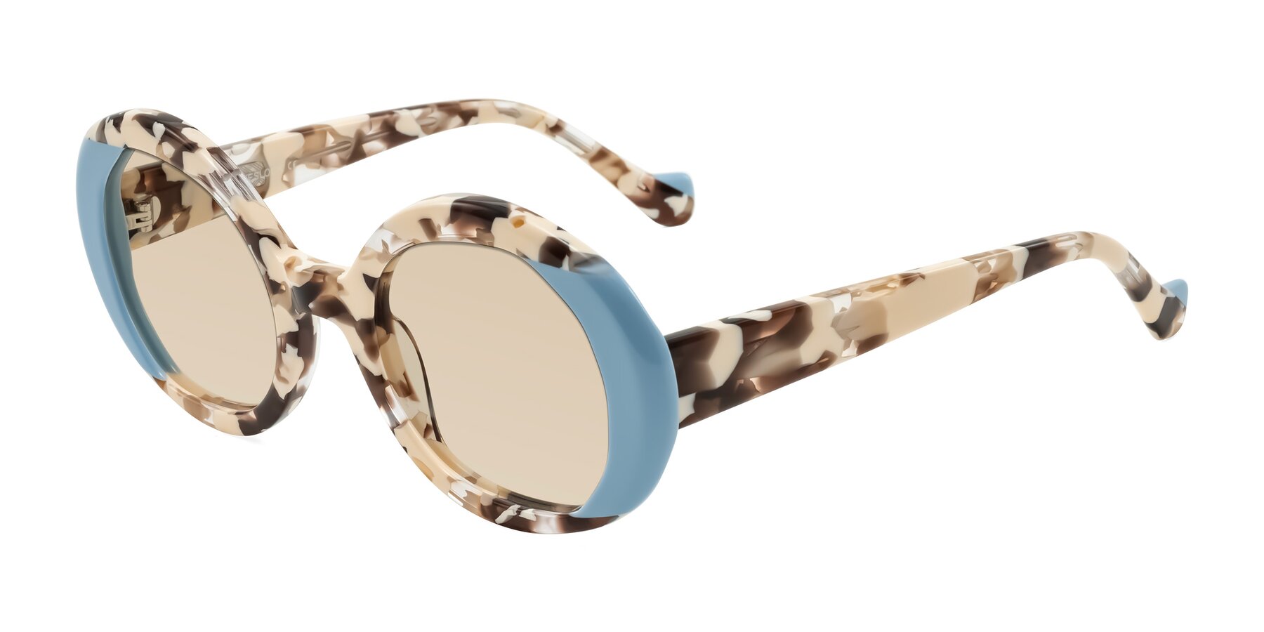 Angle of Rao in Beige Tortoise/Blue with Light Brown Tinted Lenses