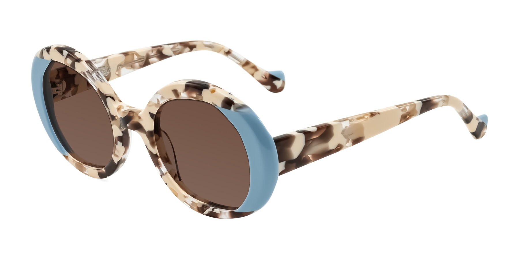 Angle of Rao in Beige Tortoise/Blue with Brown Tinted Lenses