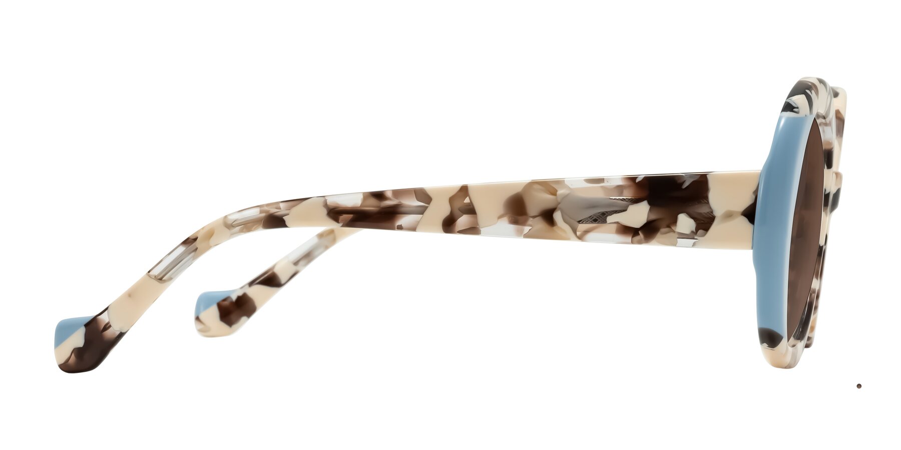 Side of Rao in Beige Tortoise/Blue with Brown Tinted Lenses