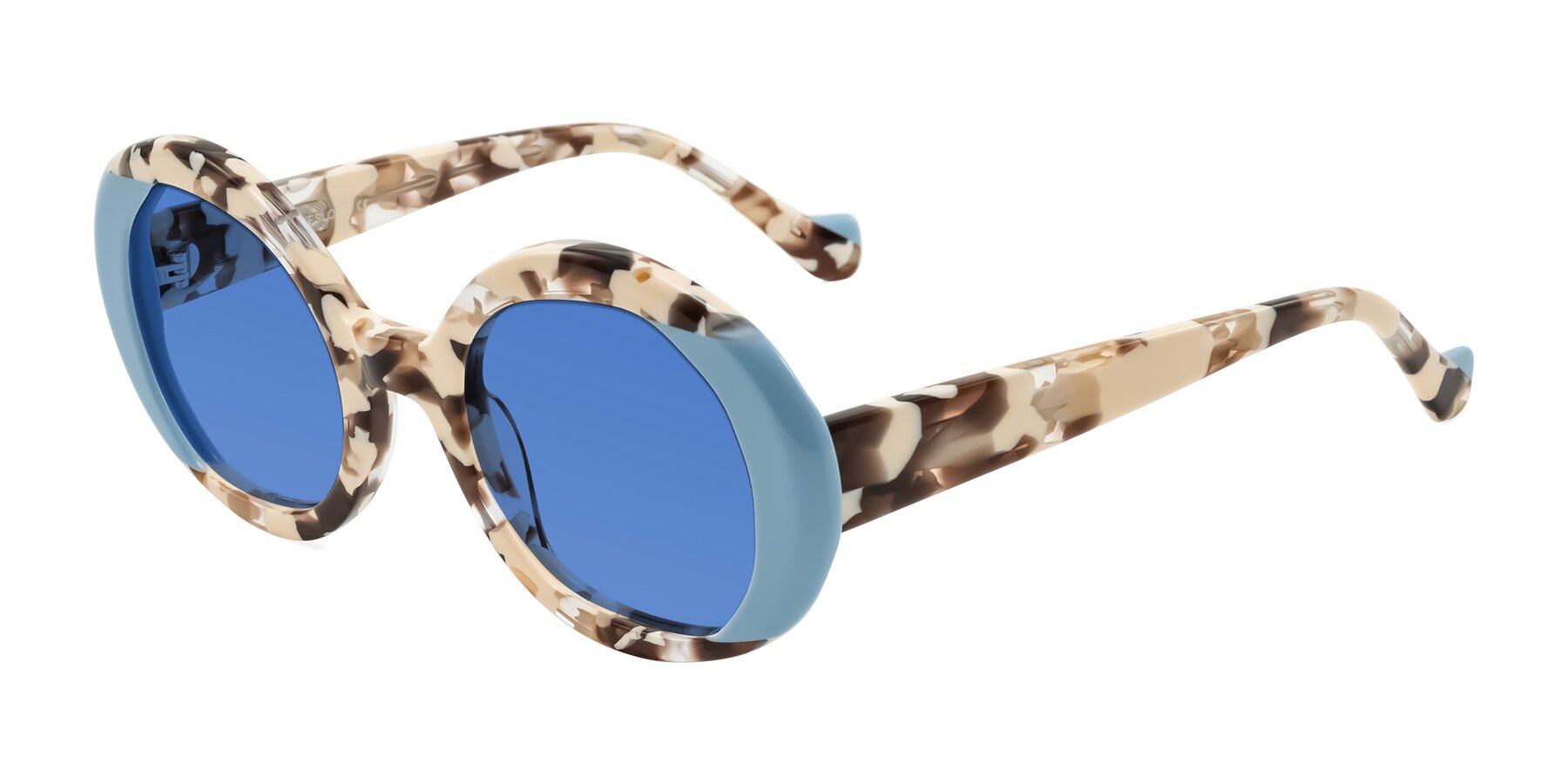 Angle of Rao in Beige Tortoise/Blue with Blue Tinted Lenses