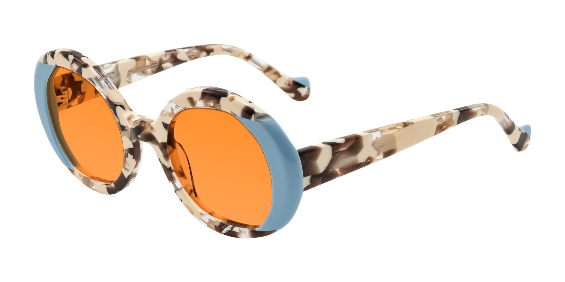 Angle of Rao in Beige Tortoise/Blue with Orange Tinted Lenses