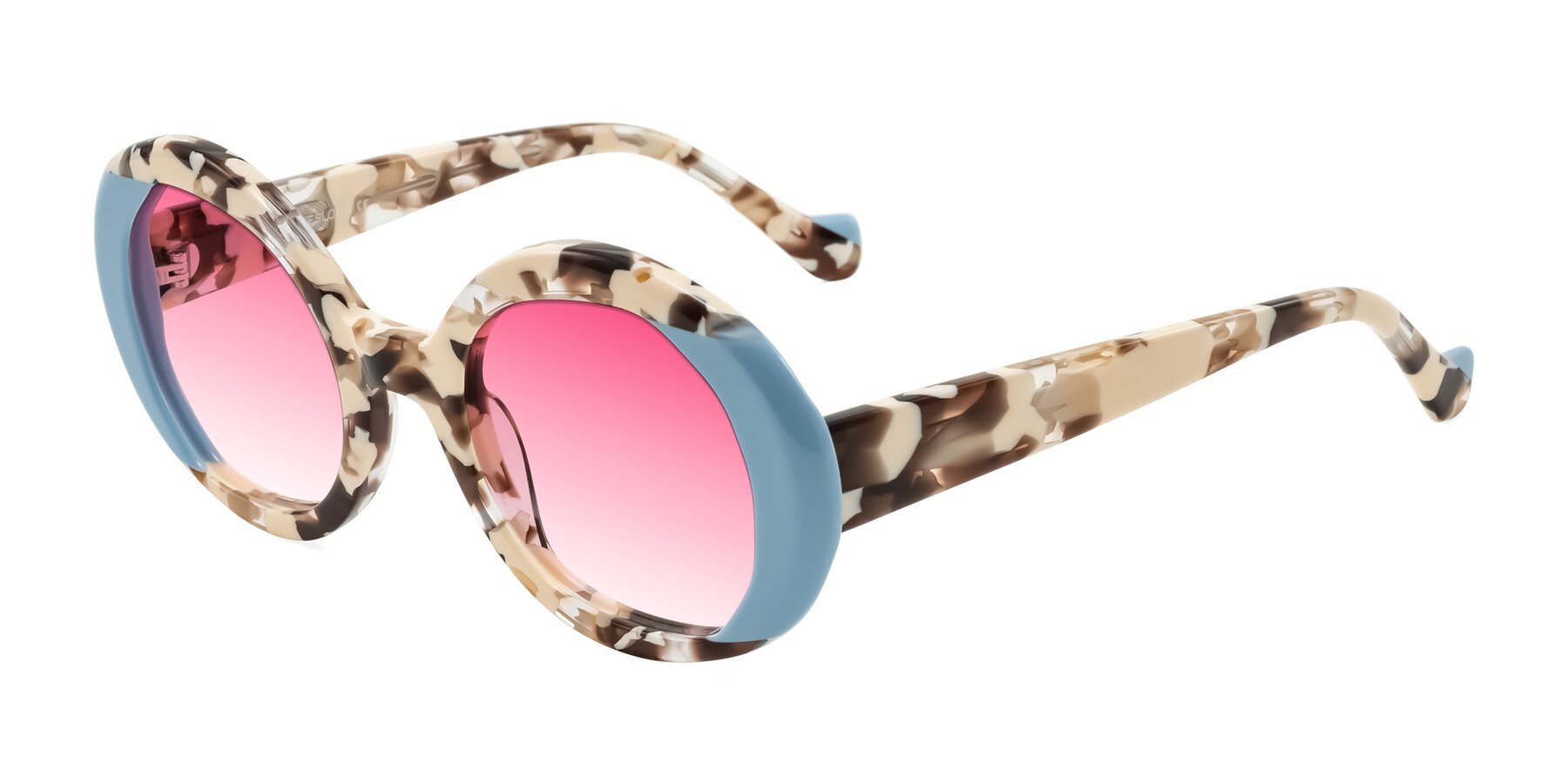Angle of Rao in Beige Tortoise/Blue with Pink Gradient Lenses