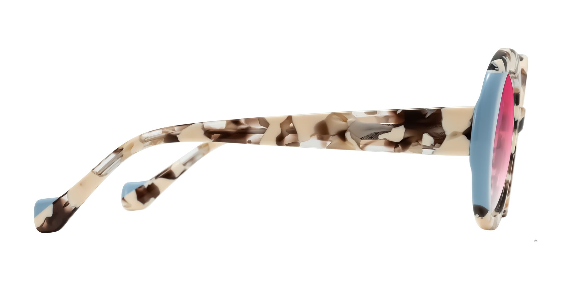 Side of Rao in Beige Tortoise/Blue with Pink Gradient Lenses