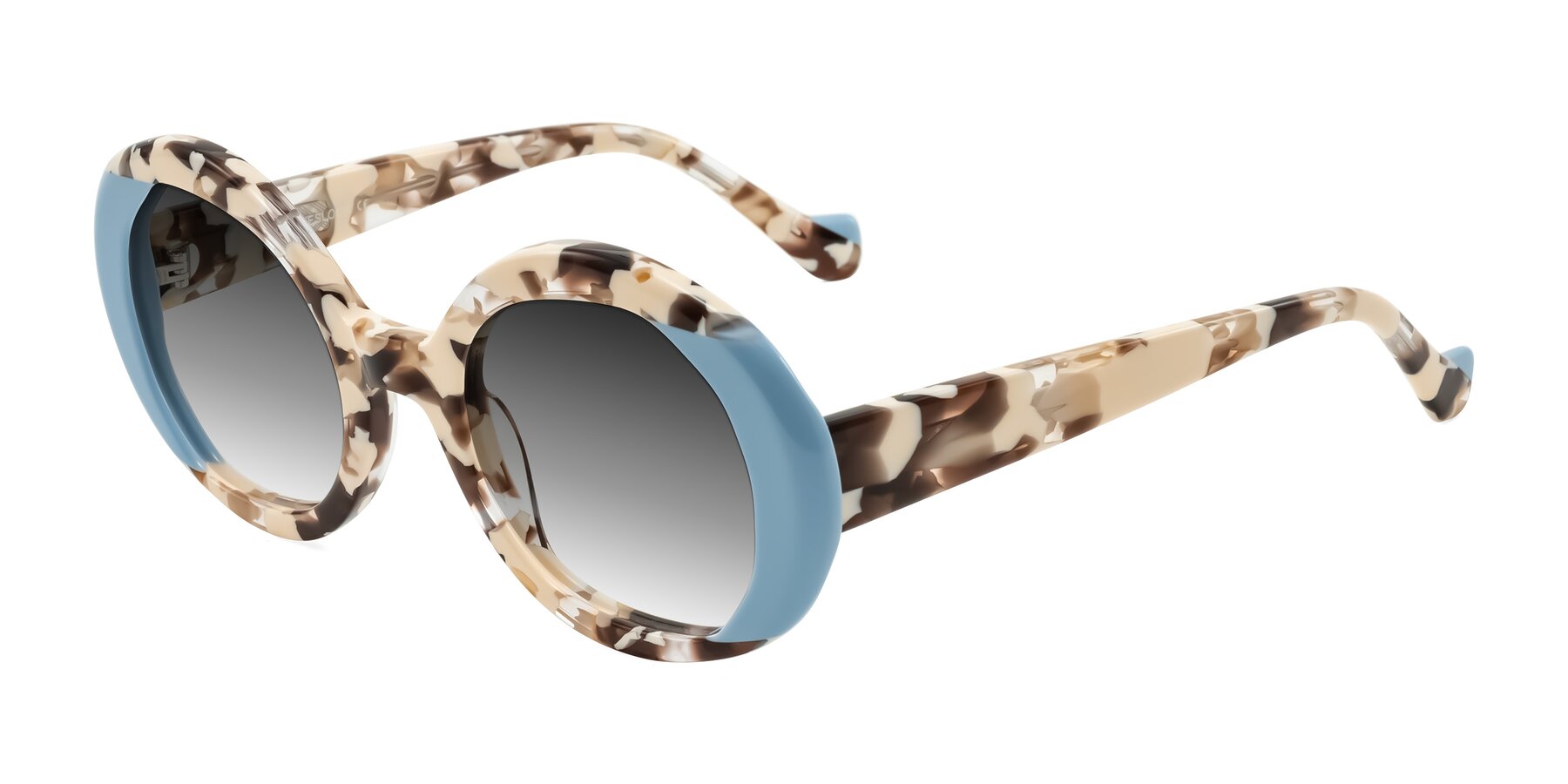 Angle of Rao in Beige Tortoise/Blue with Gray Gradient Lenses