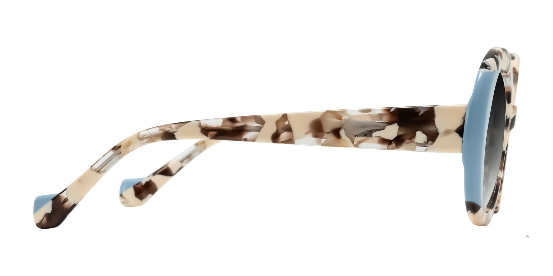 Side of Rao in Beige Tortoise/Blue with Gray Gradient Lenses
