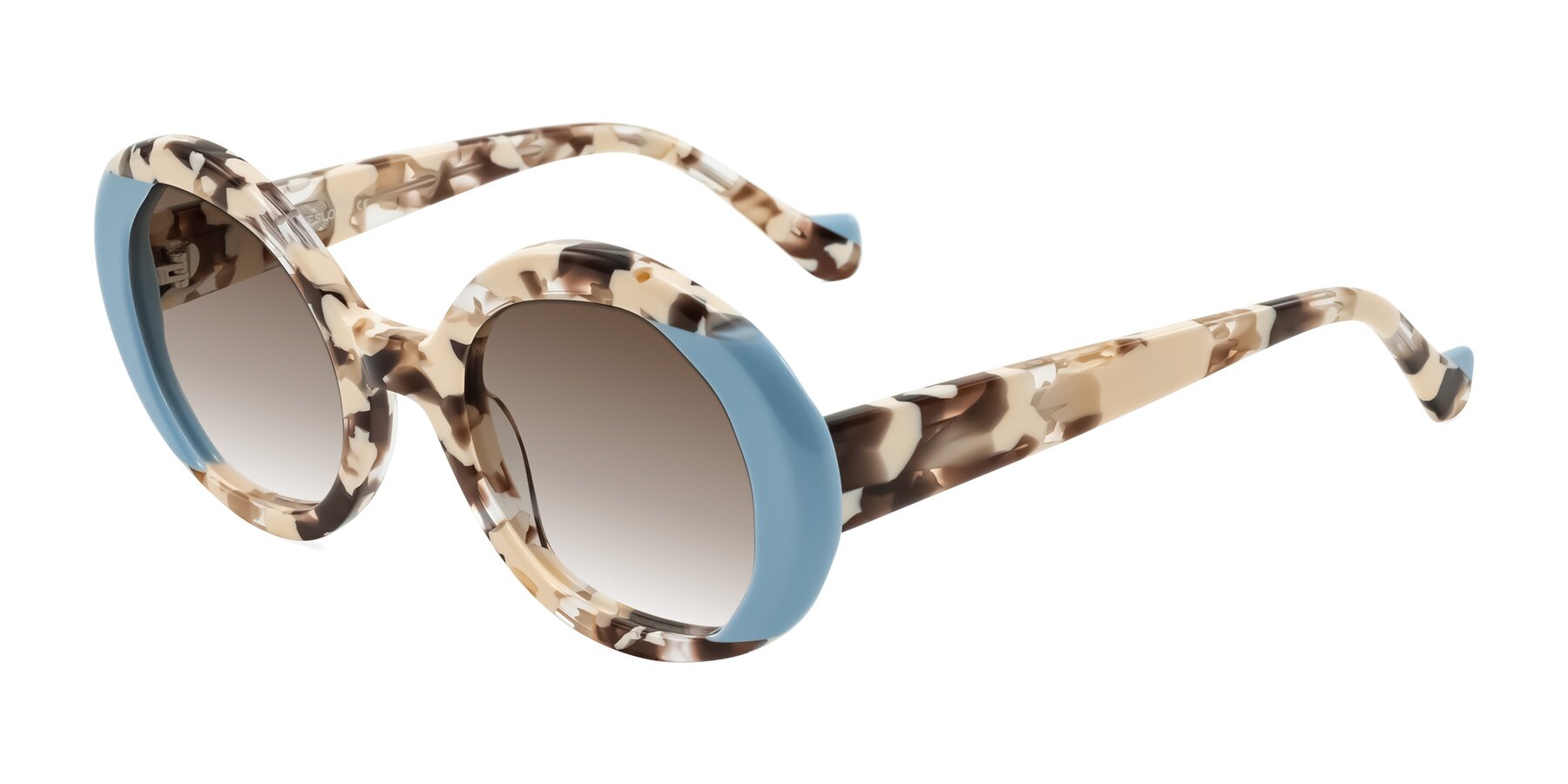 Angle of Rao in Beige Tortoise/Blue with Brown Gradient Lenses