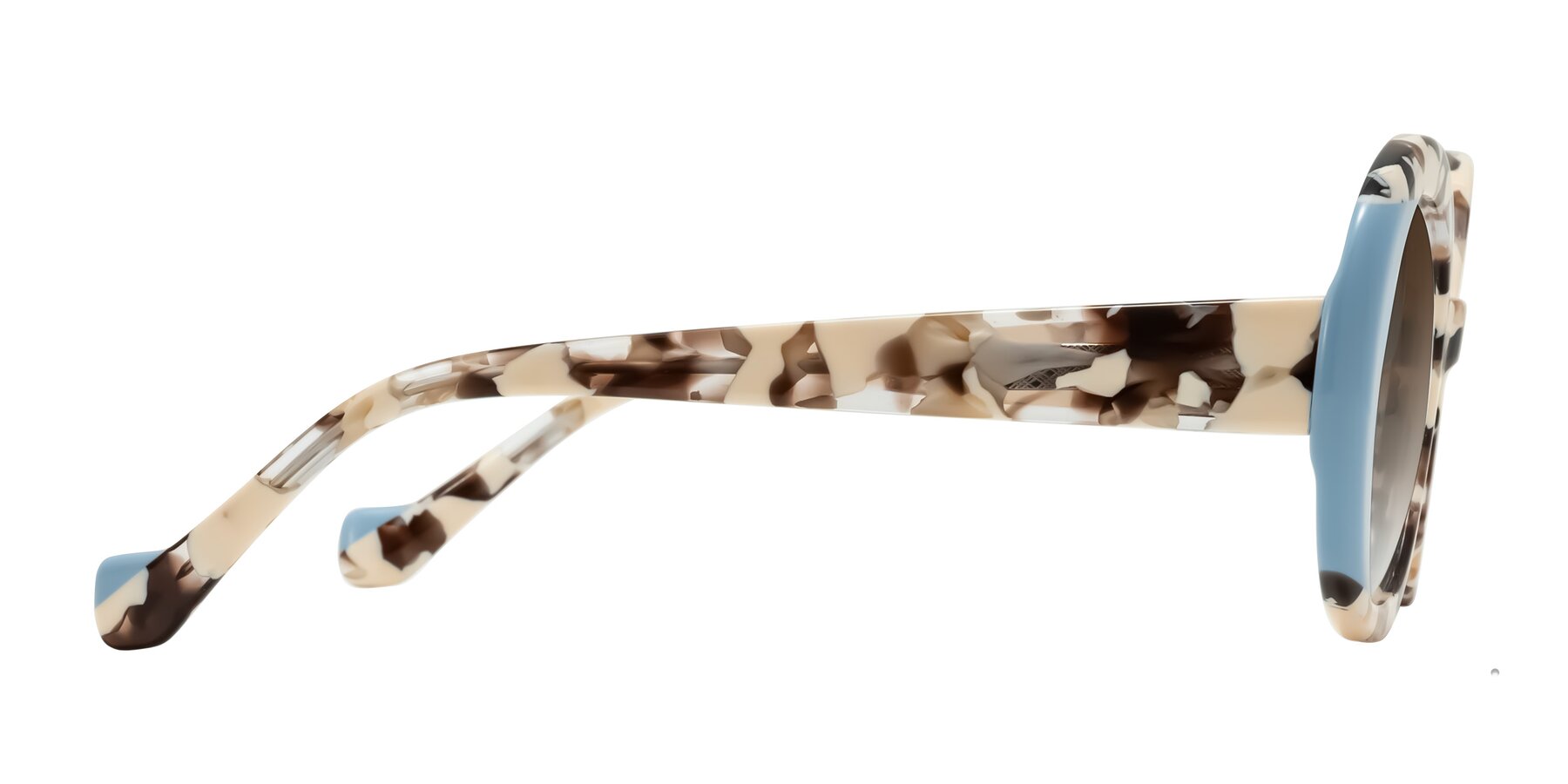 Side of Rao in Beige Tortoise/Blue with Brown Gradient Lenses