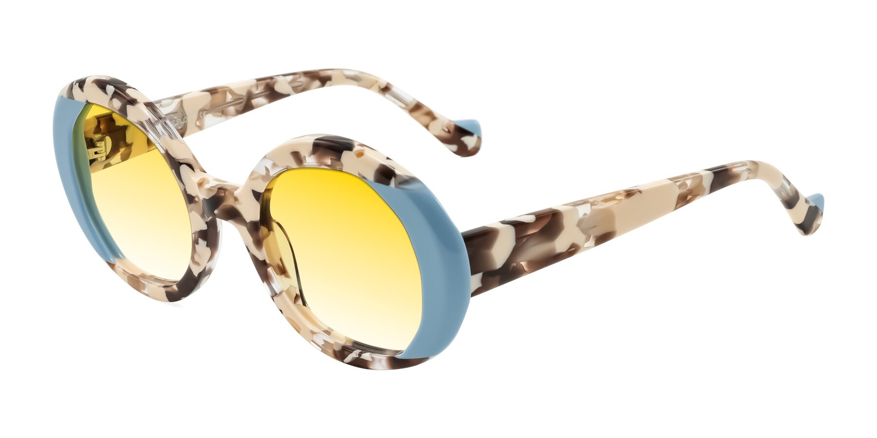 Angle of Rao in Beige Tortoise/Blue with Yellow Gradient Lenses