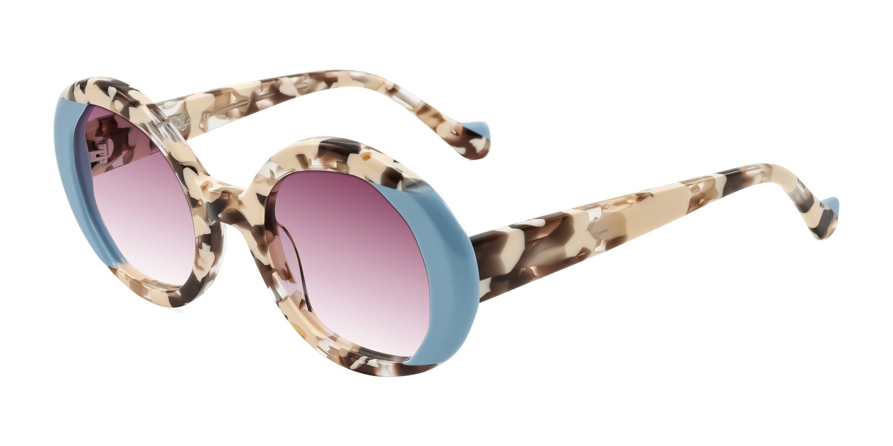 Angle of Rao in Beige Tortoise/Blue with Wine Gradient Lenses
