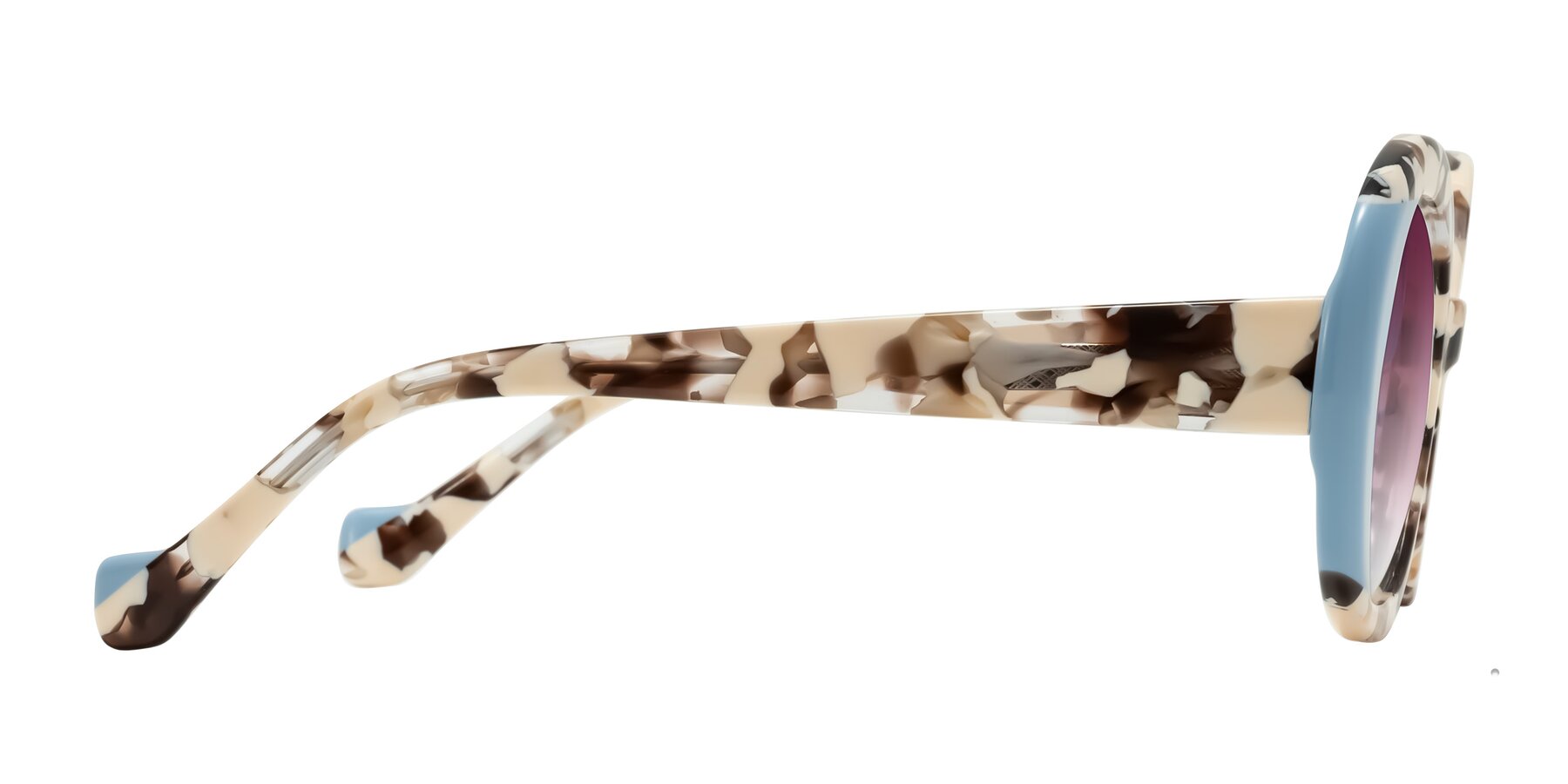 Side of Rao in Beige Tortoise/Blue with Wine Gradient Lenses