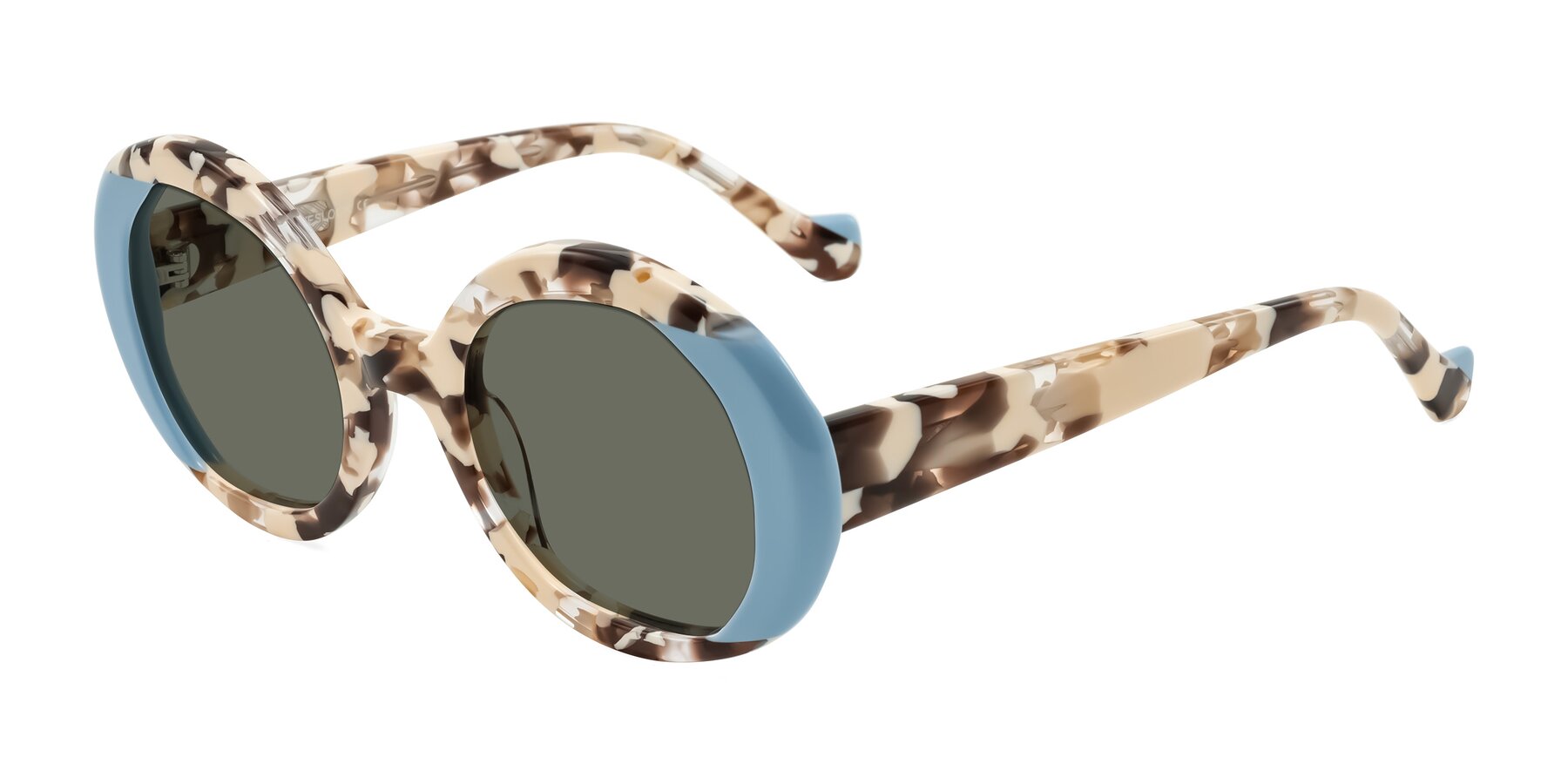 Angle of Rao in Beige Tortoise/Blue with Gray Polarized Lenses