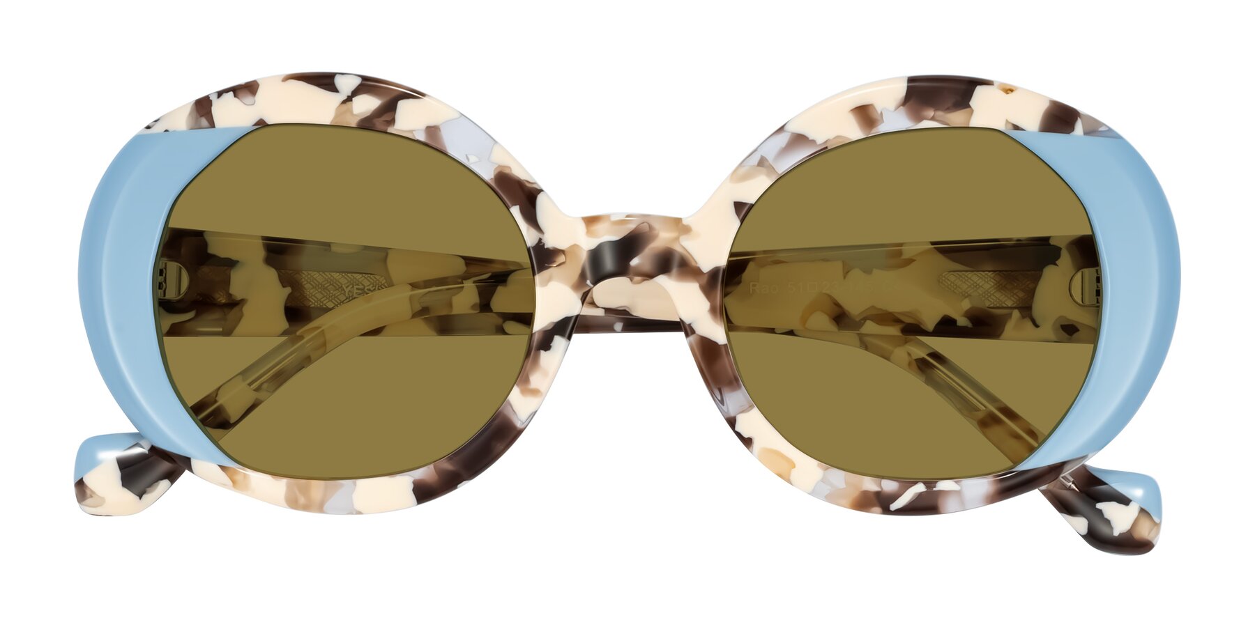 Folded Front of Rao in Beige Tortoise/Blue with Brown Polarized Lenses