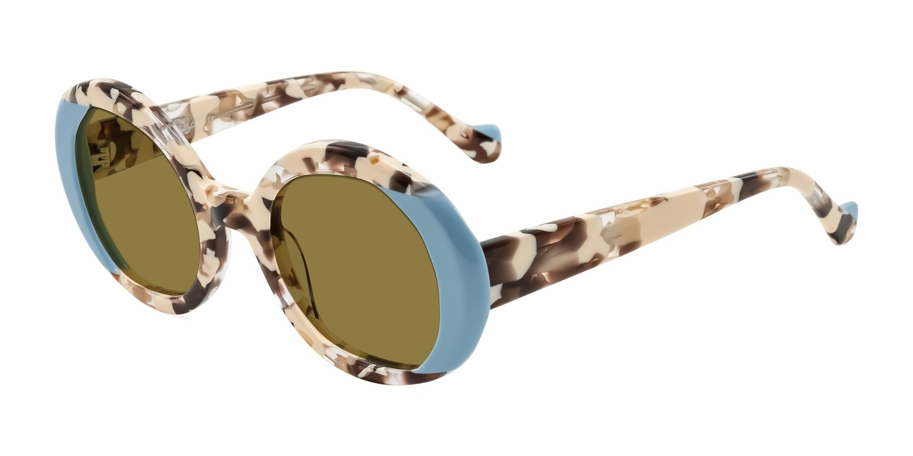 Angle of Rao in Beige Tortoise/Blue with Brown Polarized Lenses