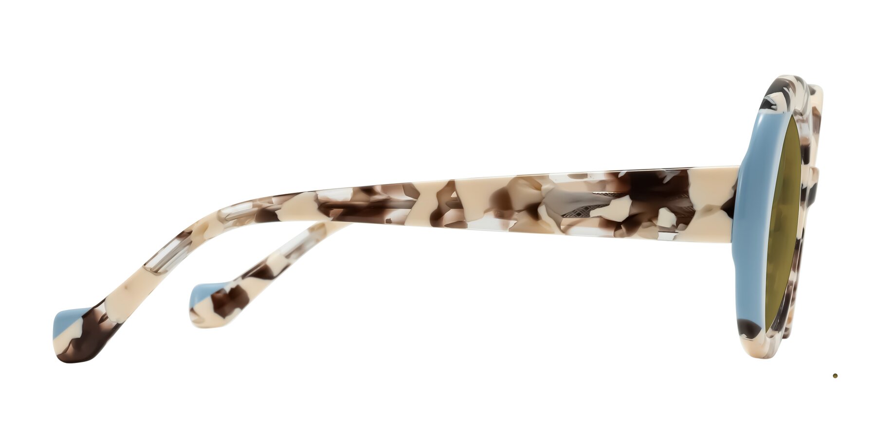 Side of Rao in Beige Tortoise/Blue with Brown Polarized Lenses