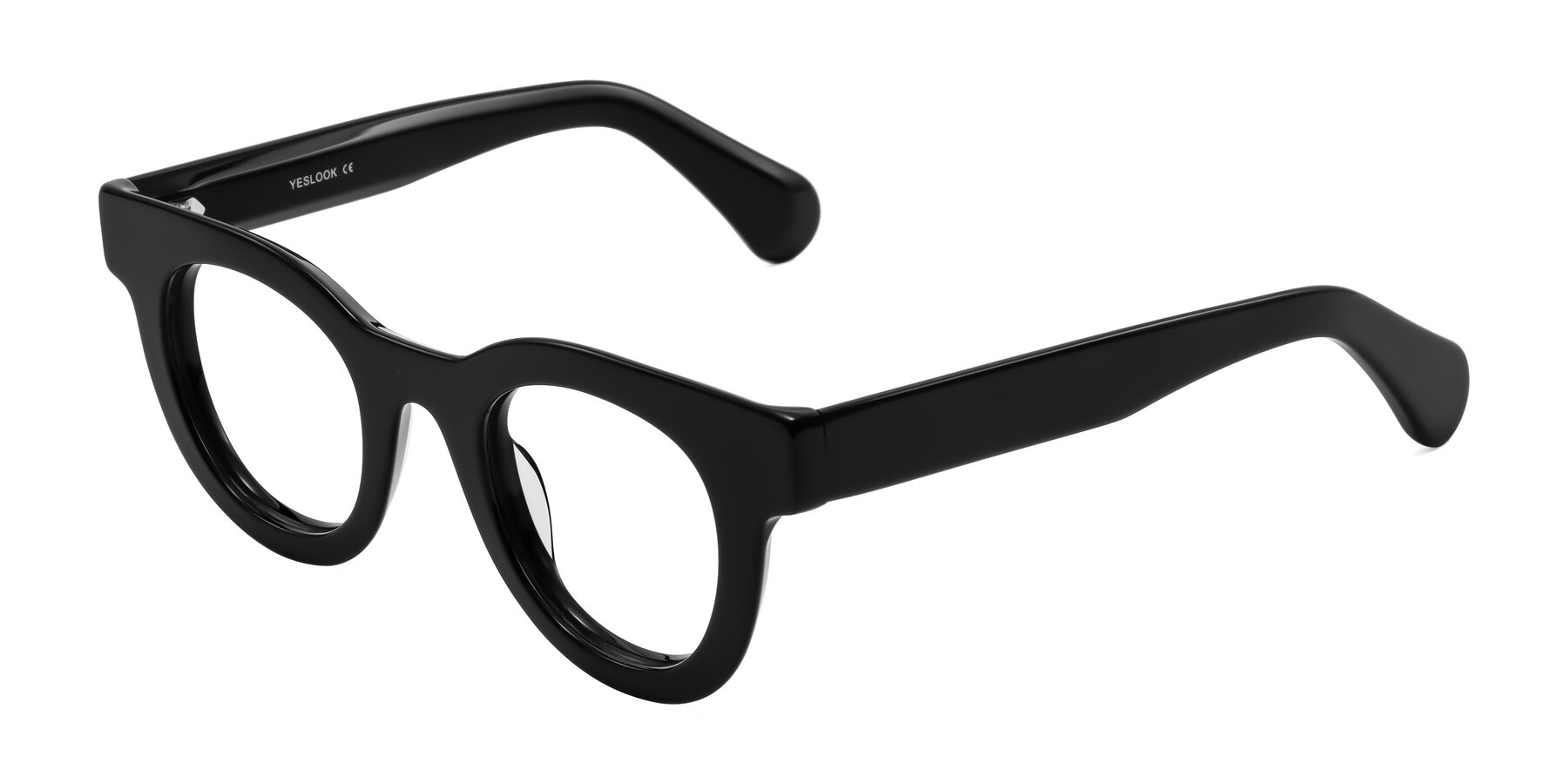 Angle of Embracing in Black with Clear Eyeglass Lenses