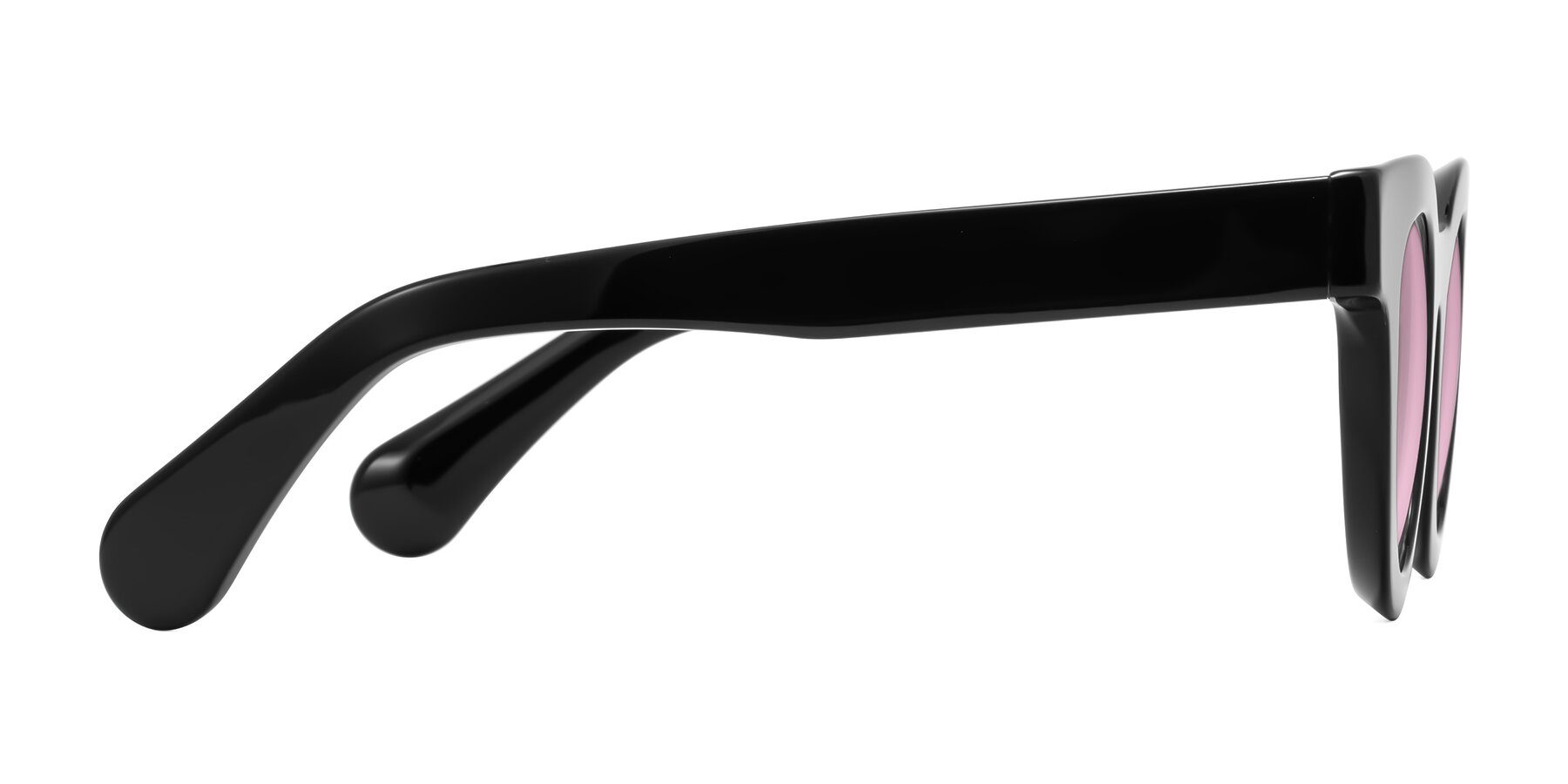 Side of Embracing in Black with Light Wine Tinted Lenses