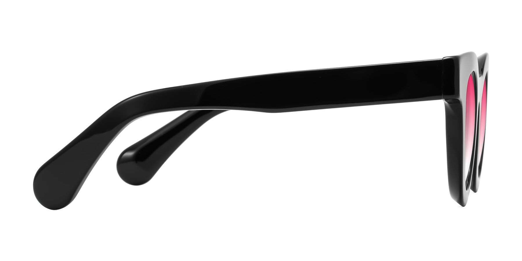 Side of Embracing in Black with Pink Gradient Lenses