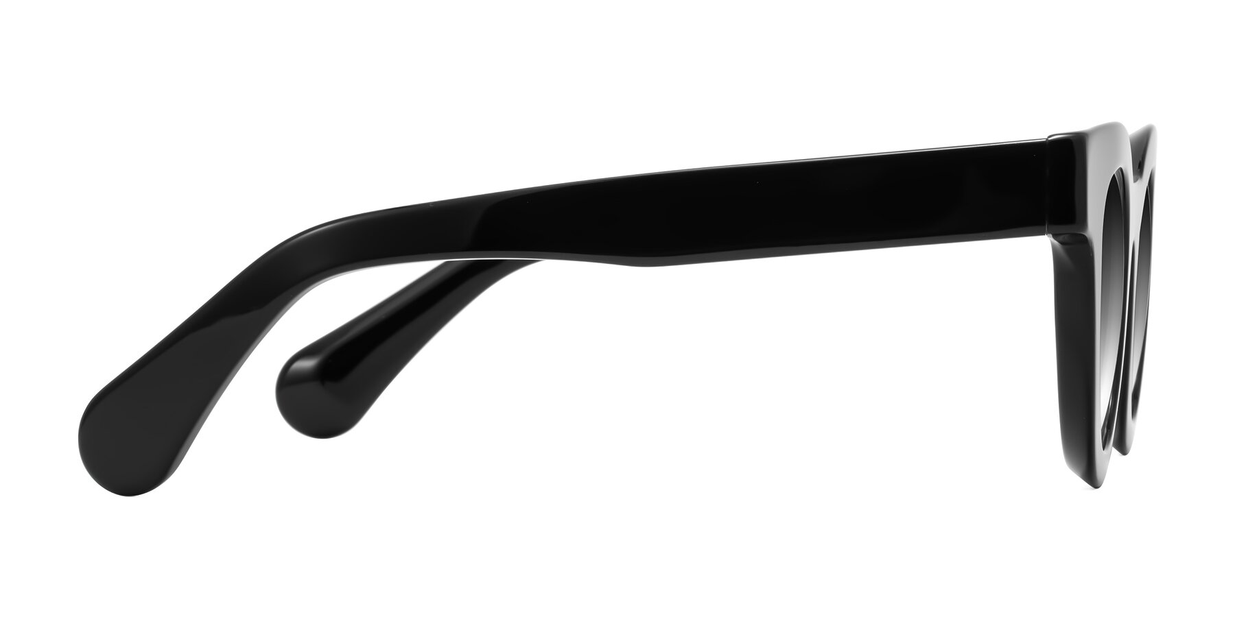 Side of Embracing in Black with Gray Gradient Lenses