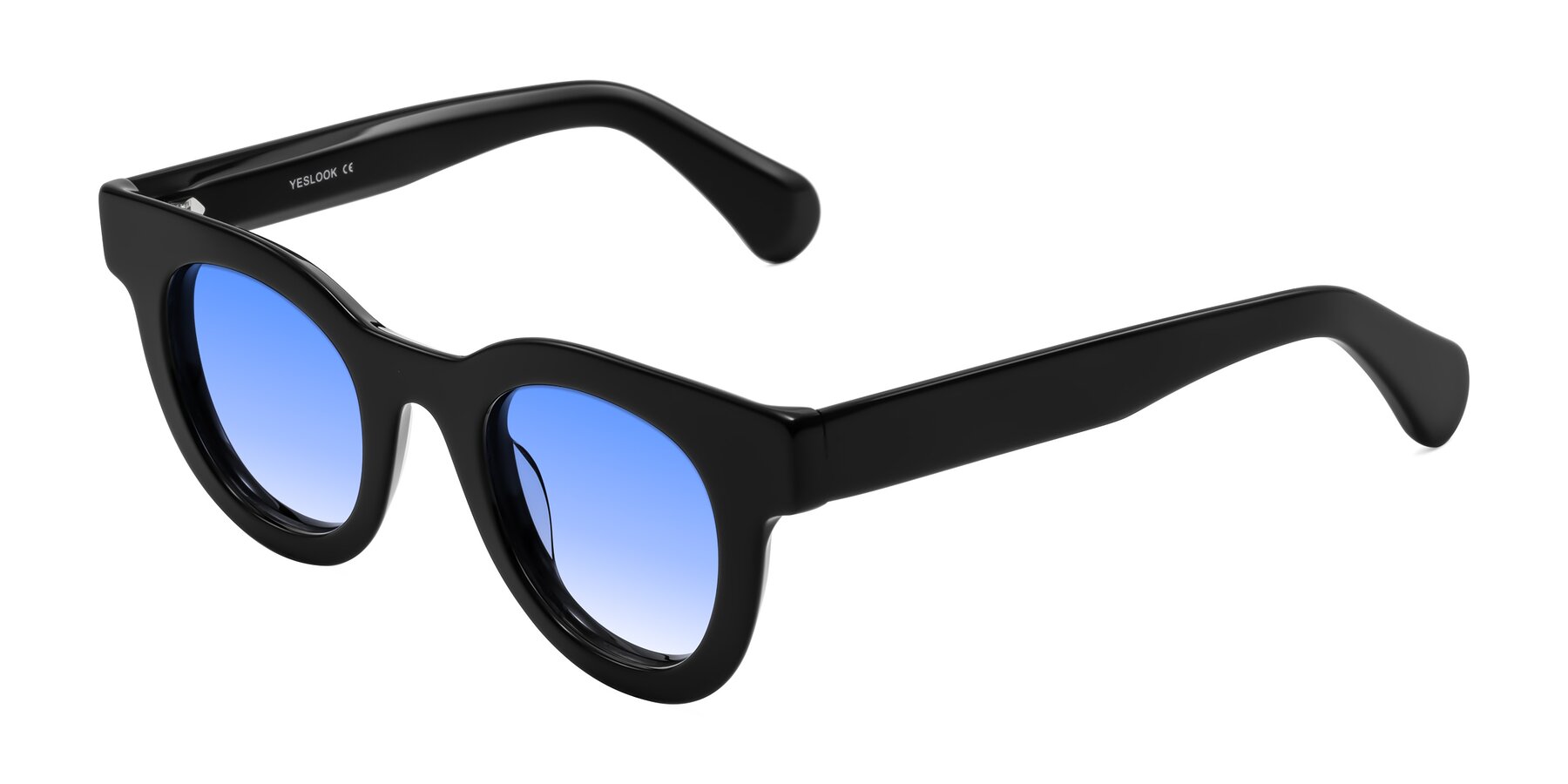 Angle of Embracing in Black with Blue Gradient Lenses