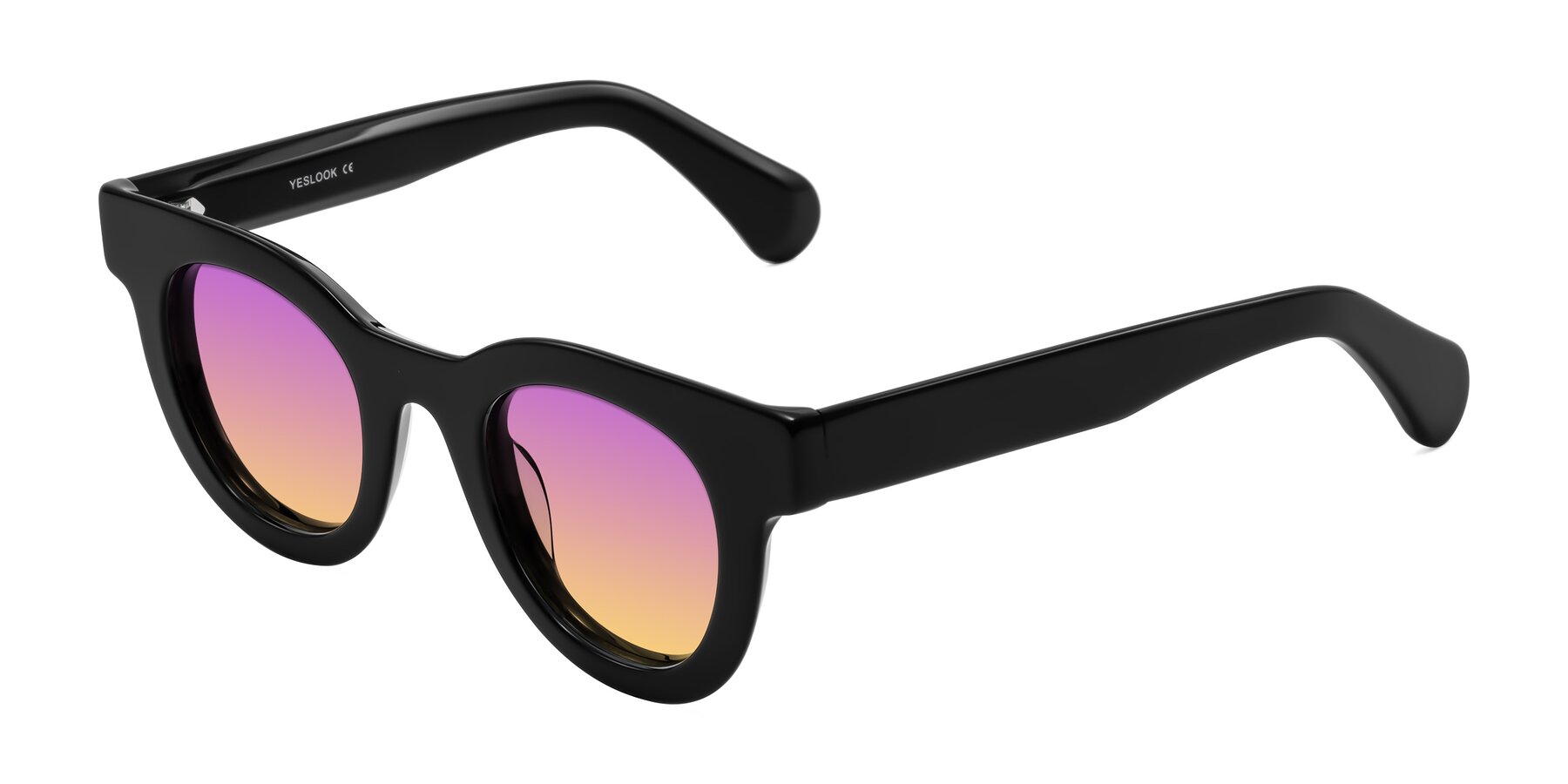 Angle of Embracing in Black with Purple / Yellow Gradient Lenses