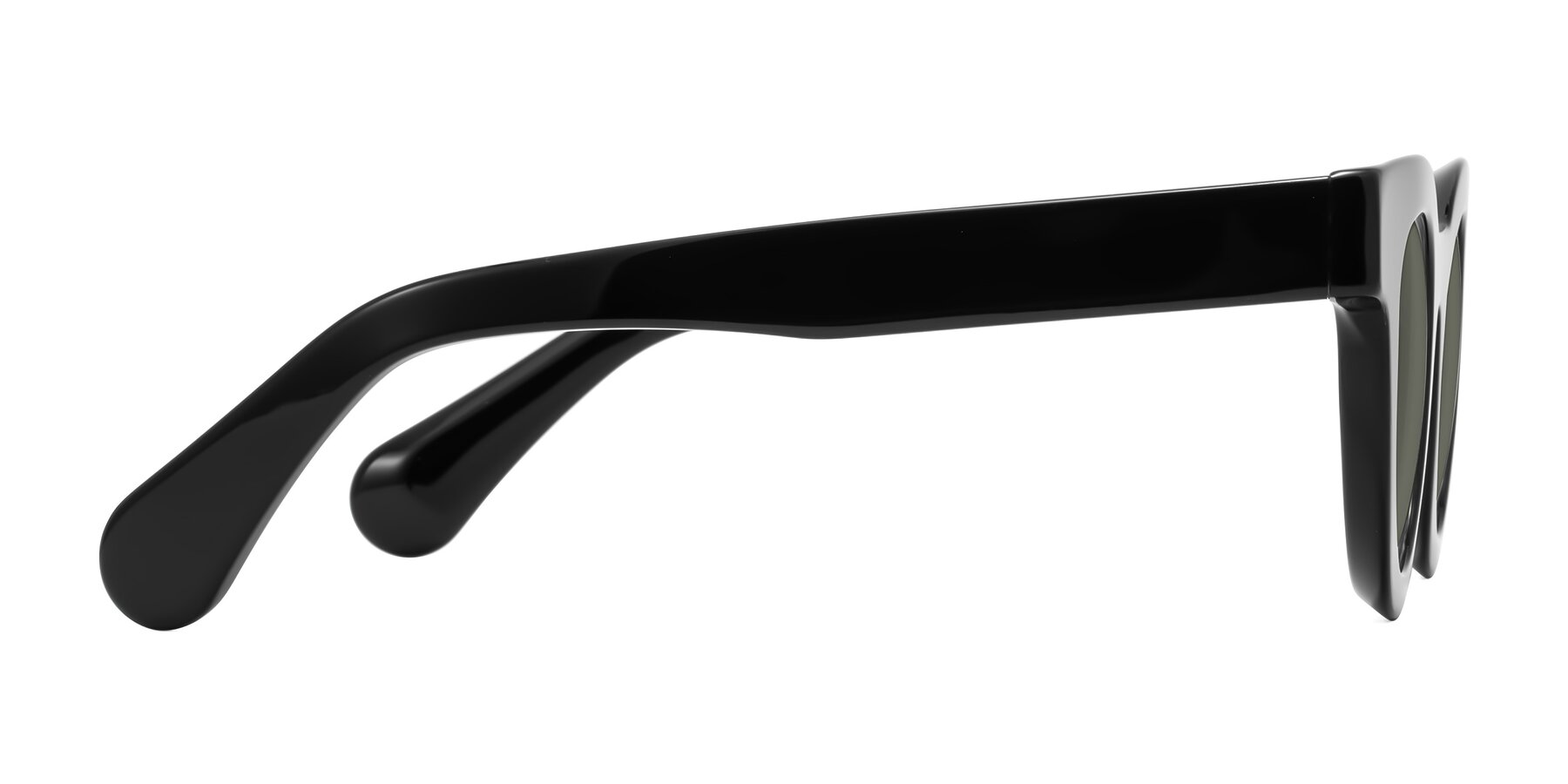 Side of Embracing in Black with Gray Polarized Lenses