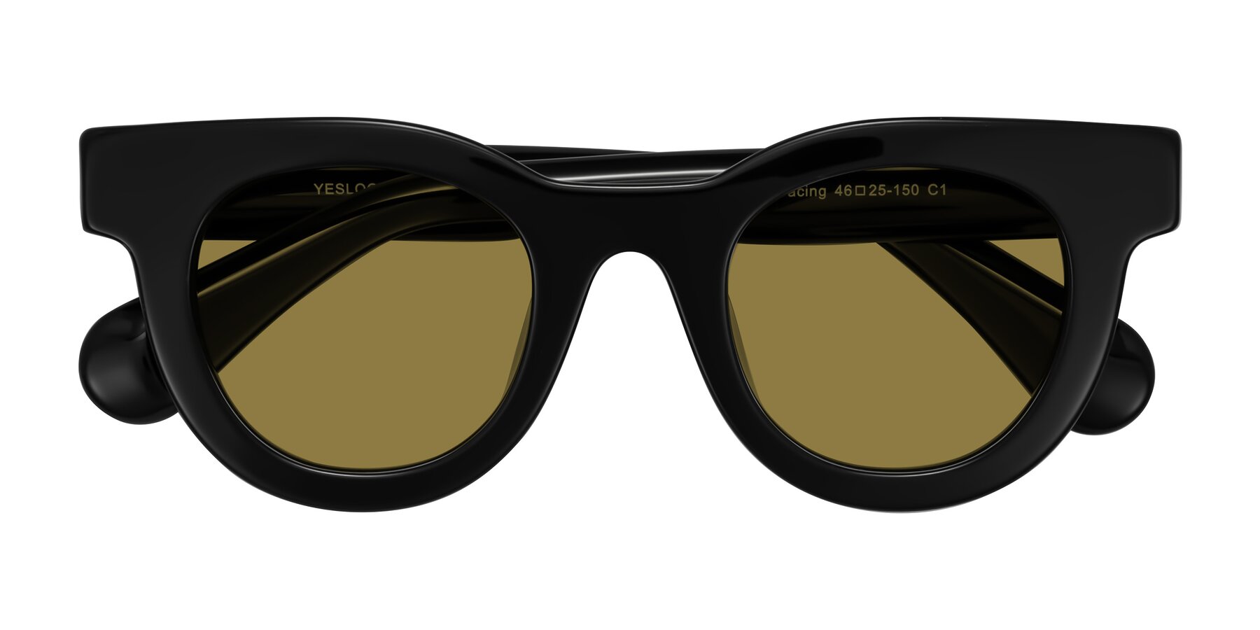 Folded Front of Embracing in Black with Brown Polarized Lenses