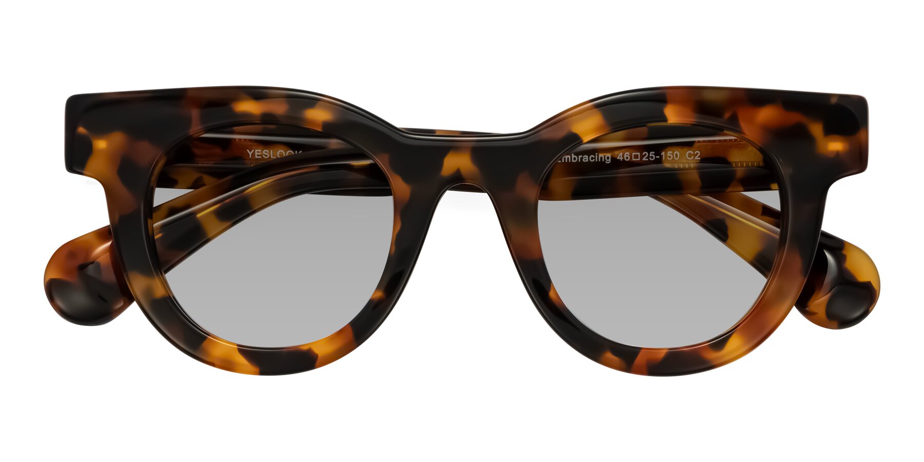 Folded Front of Embracing in Tortoise with Light Gray Tinted Lenses
