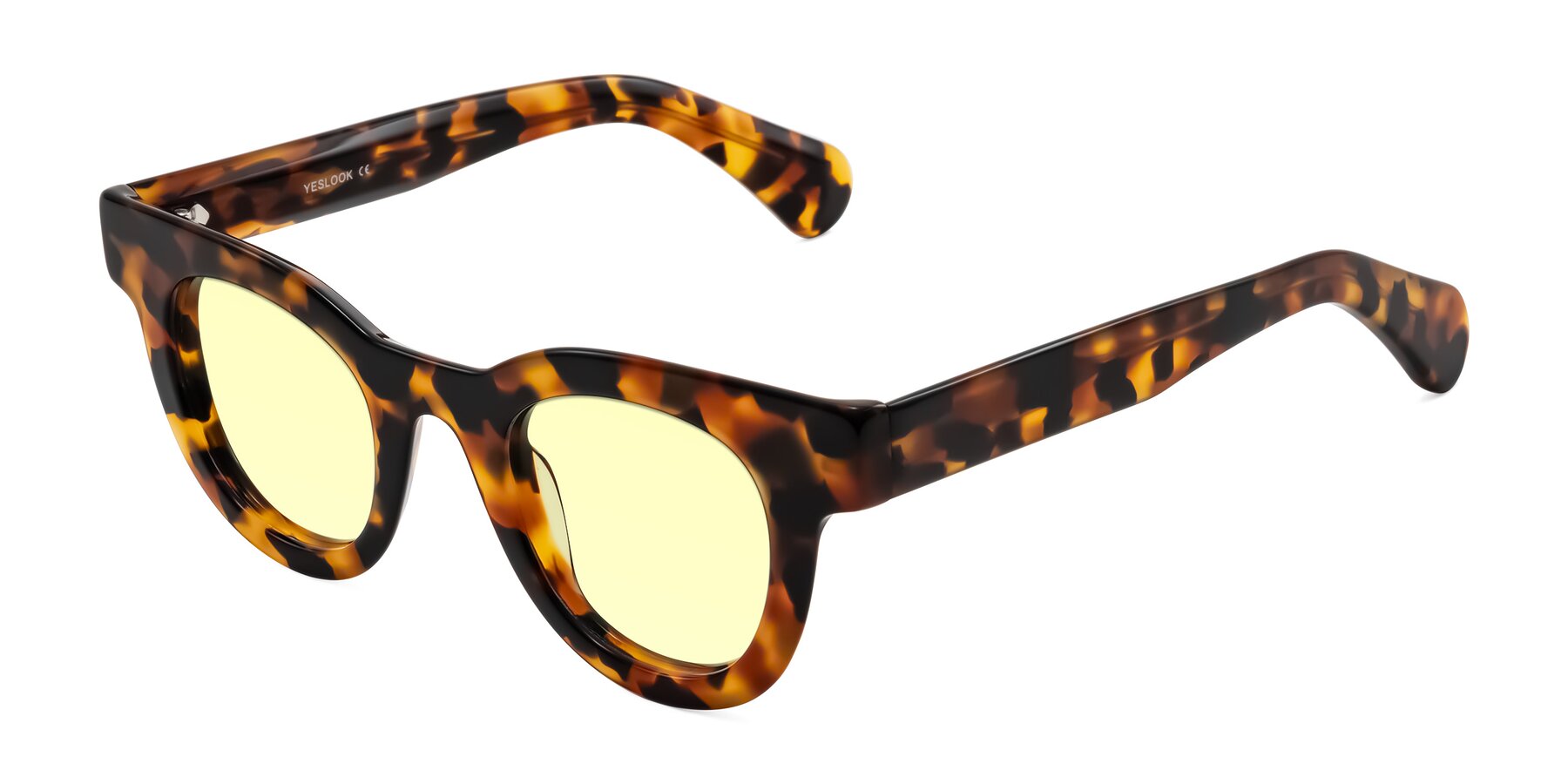 Angle of Embracing in Tortoise with Light Yellow Tinted Lenses