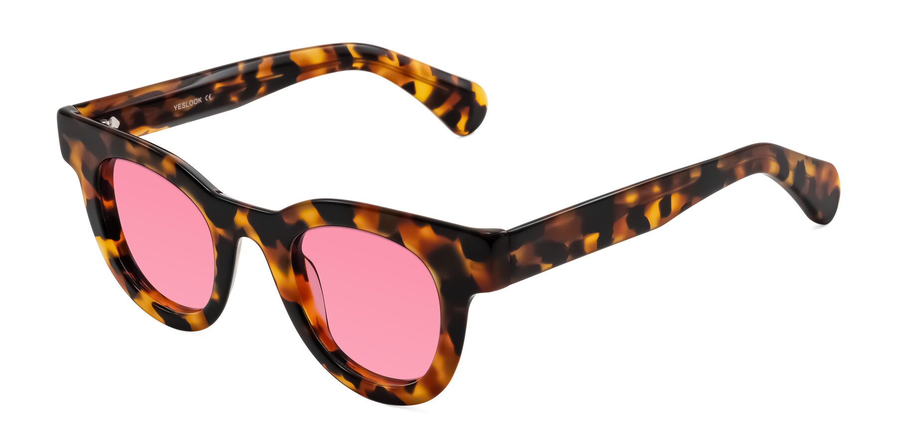 Angle of Embracing in Tortoise with Pink Tinted Lenses