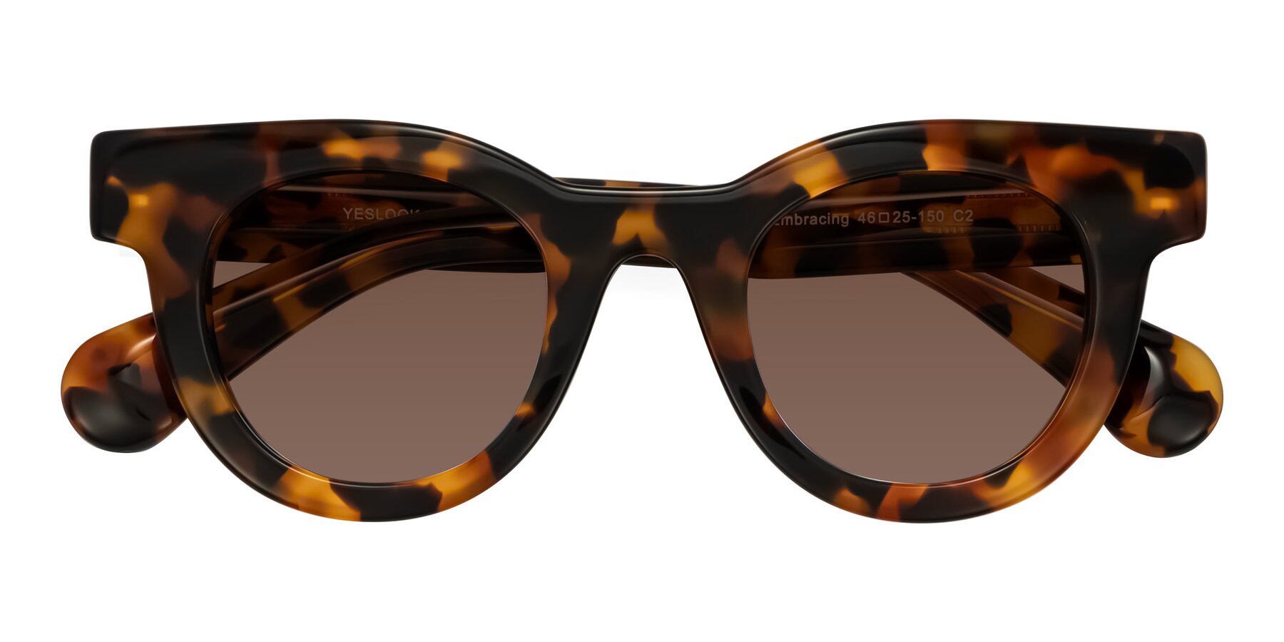 Folded Front of Embracing in Tortoise with Brown Tinted Lenses
