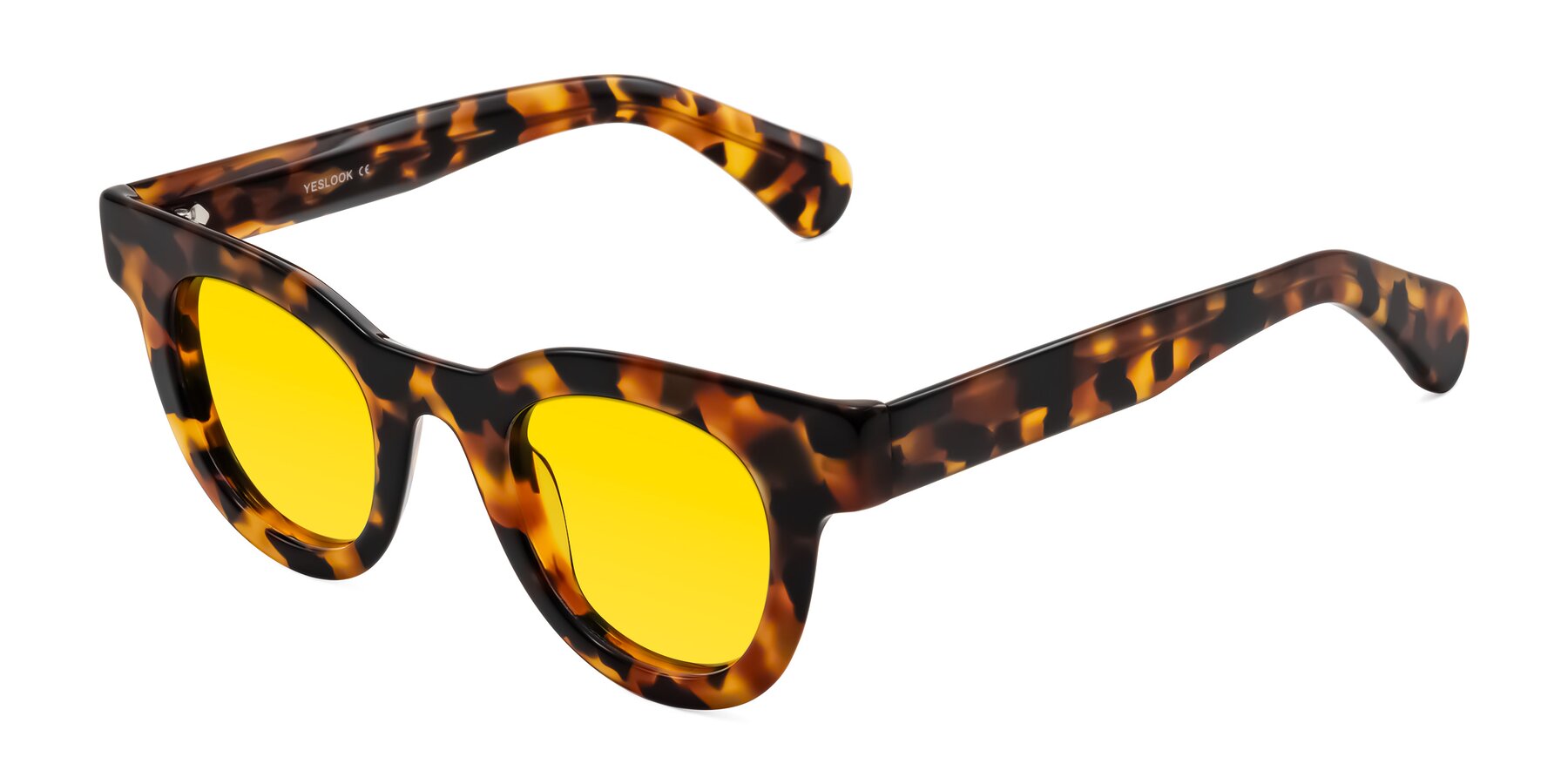 Angle of Embracing in Tortoise with Yellow Tinted Lenses