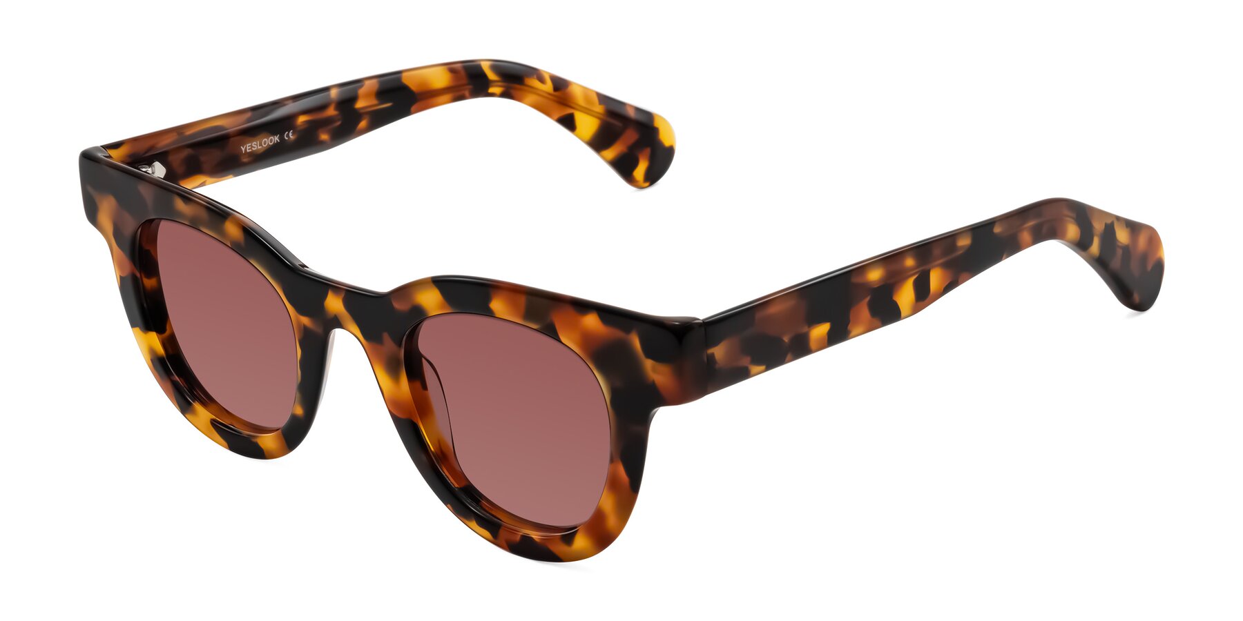 Angle of Embracing in Tortoise with Garnet Tinted Lenses