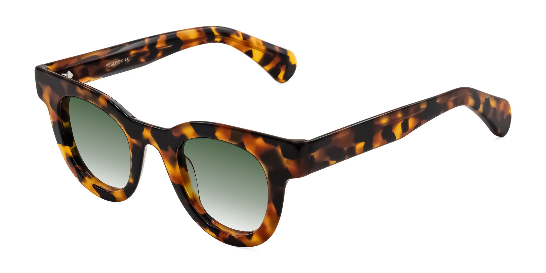 Angle of Embracing in Tortoise with Green Gradient Lenses