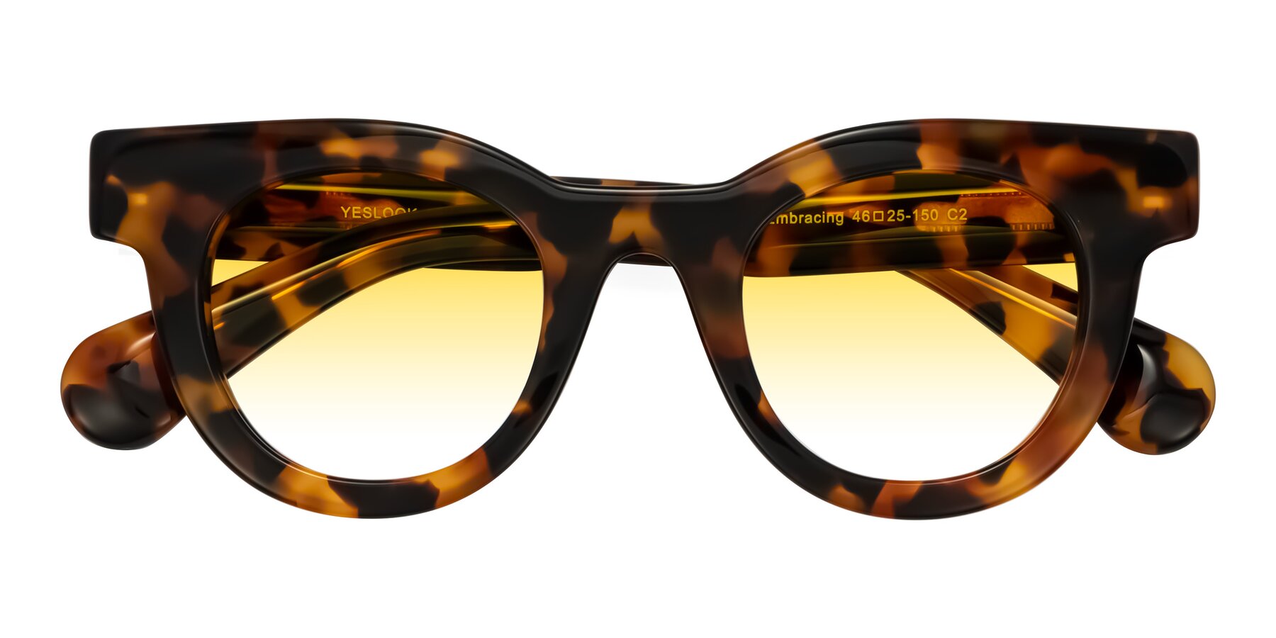 Folded Front of Embracing in Tortoise with Yellow Gradient Lenses